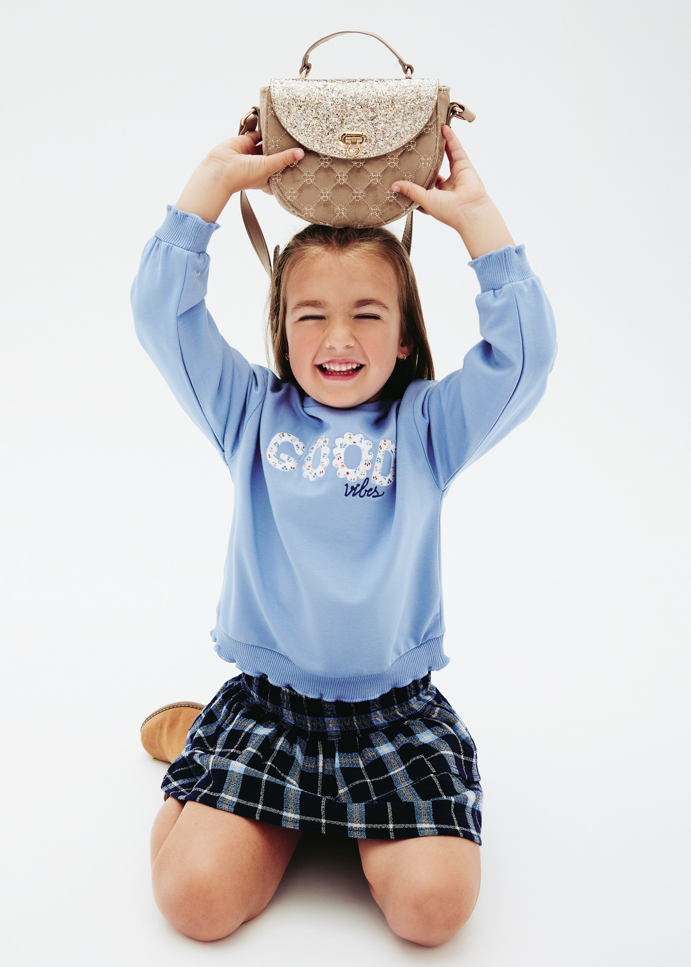 Falda cuadros holanes niña