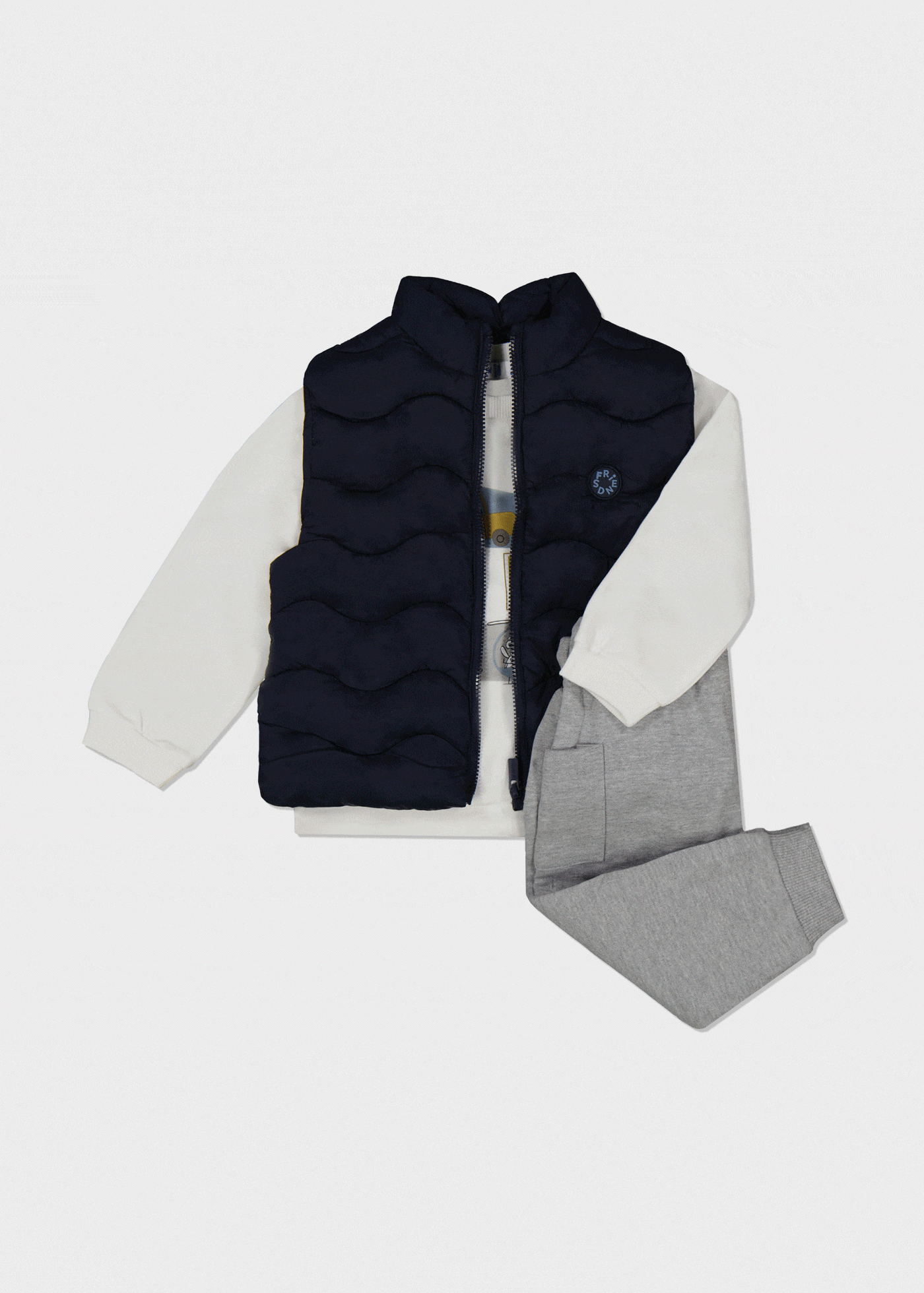Conjunto colete 3 peças bebé