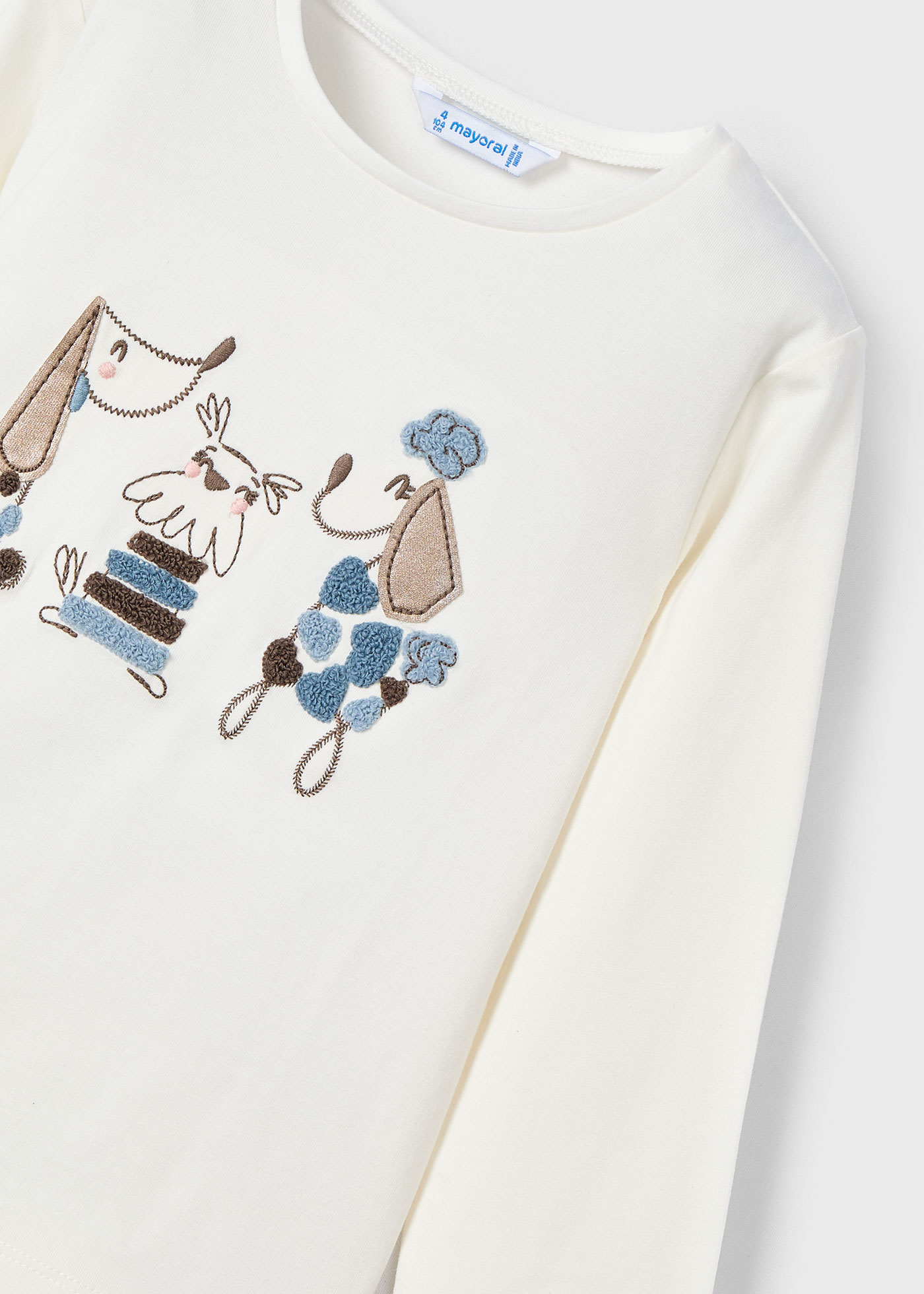 Camiseta bordados perros niña