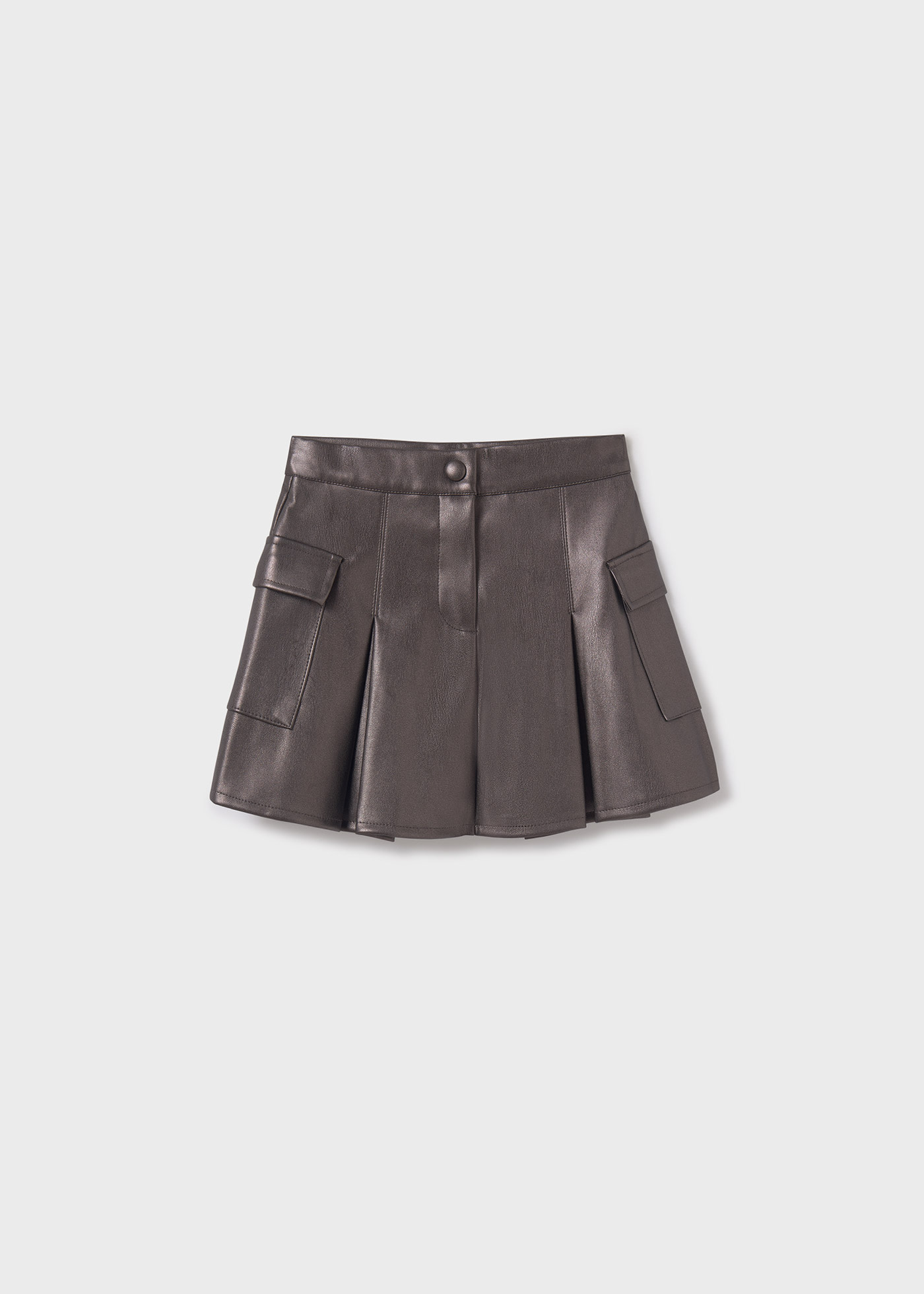 Girl Faux Leather Cargo Skirt