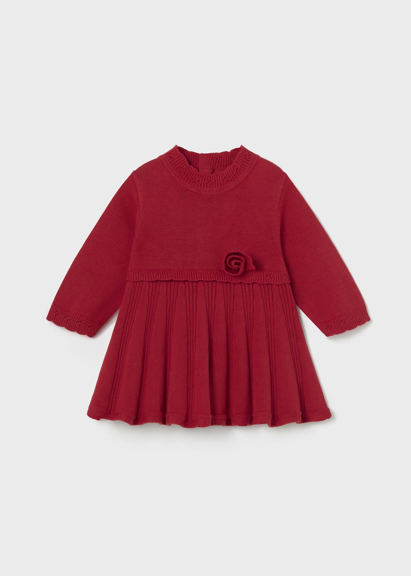 Newborn Girl Pleated Knit Dress