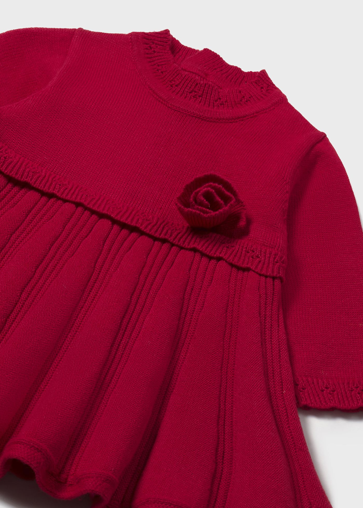 Newborn Girl Pleated Knit Dress