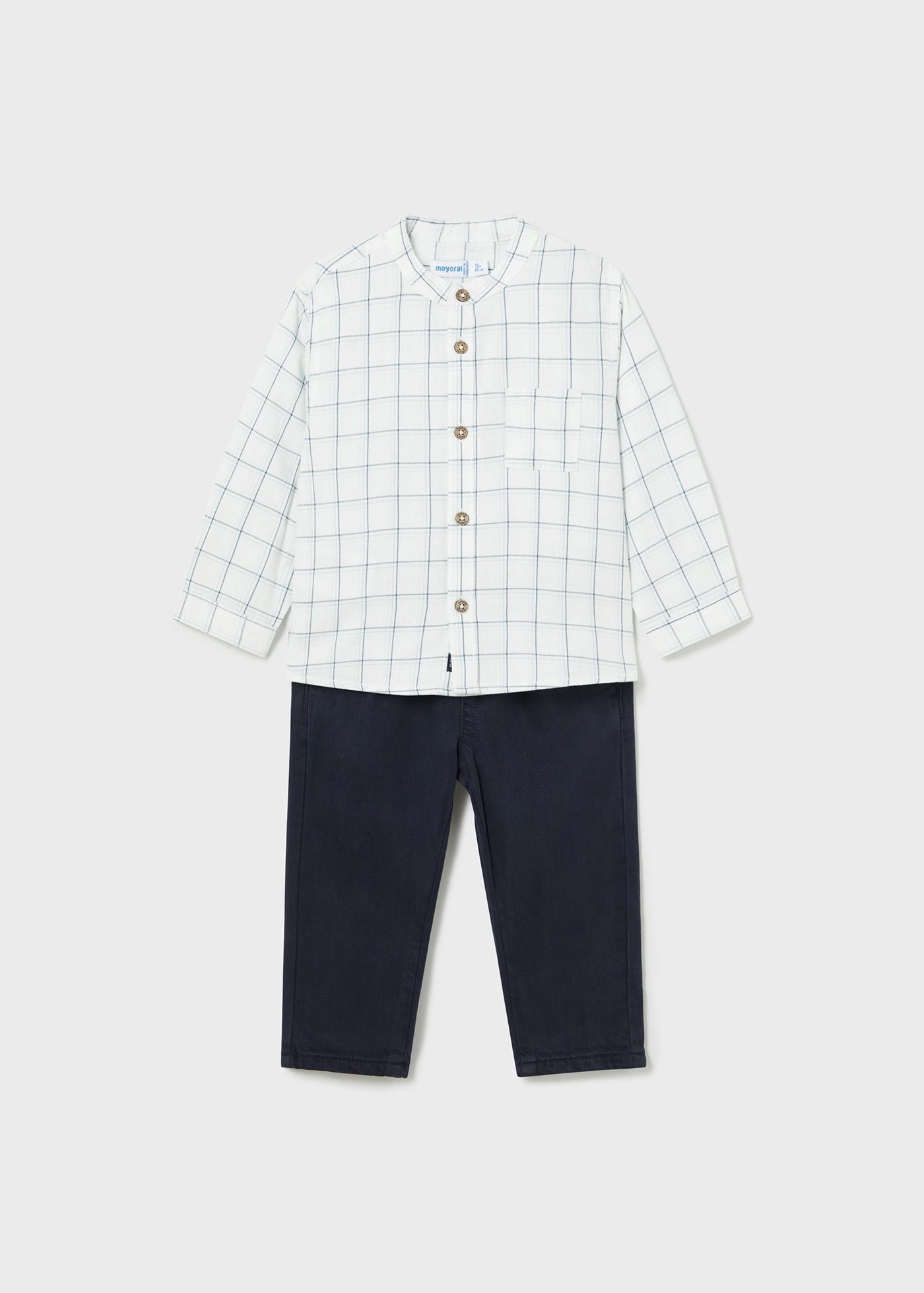 Ensemble pantalon et chemise à carreaux bébé