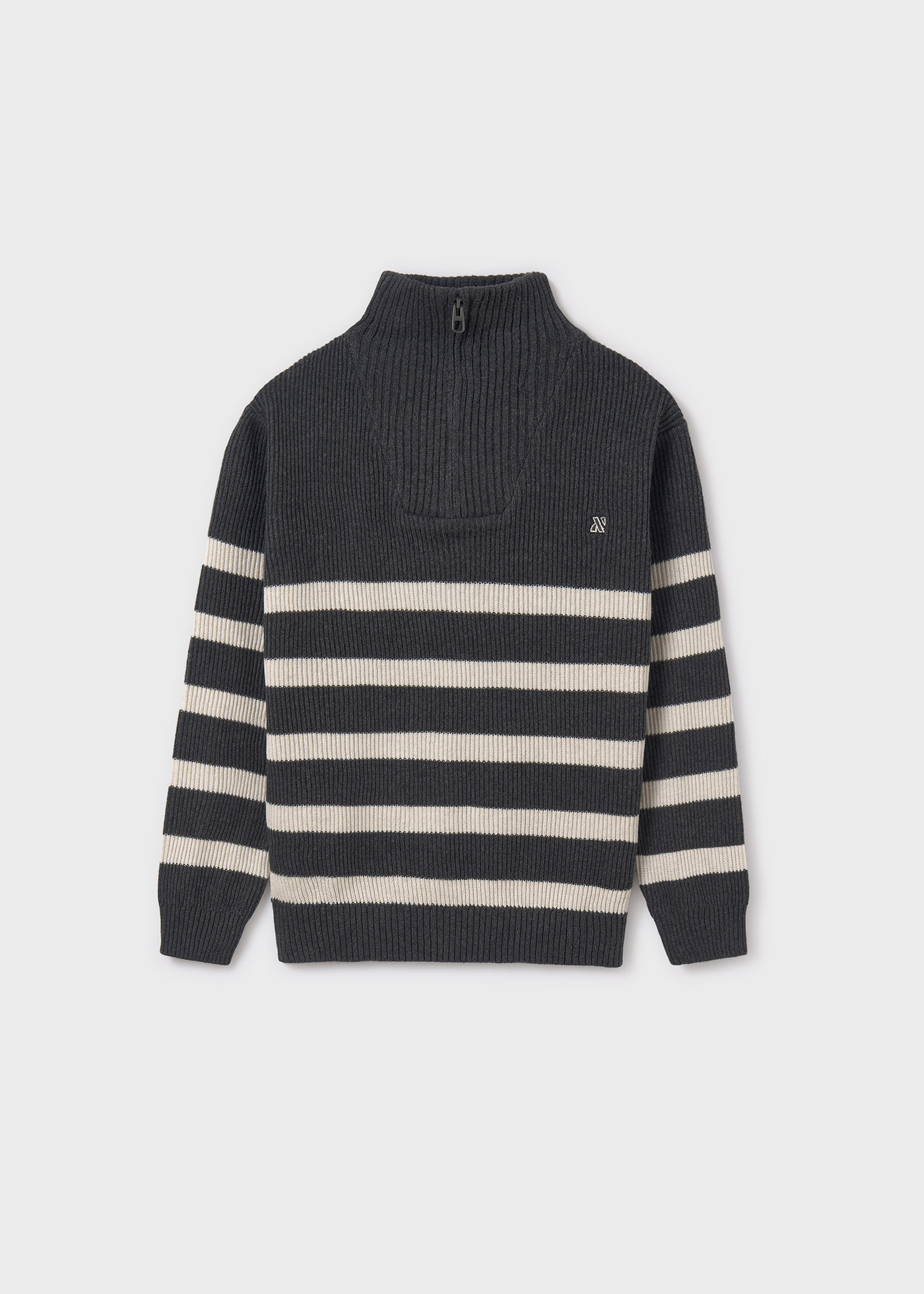 Boy Quarter Zip Striped Jumper