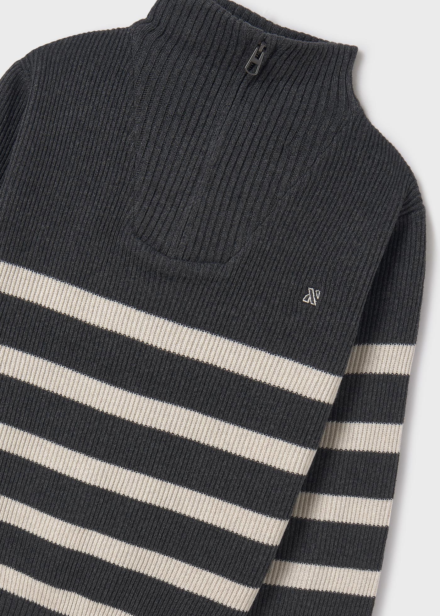 Boy Quarter Zip Striped Jumper