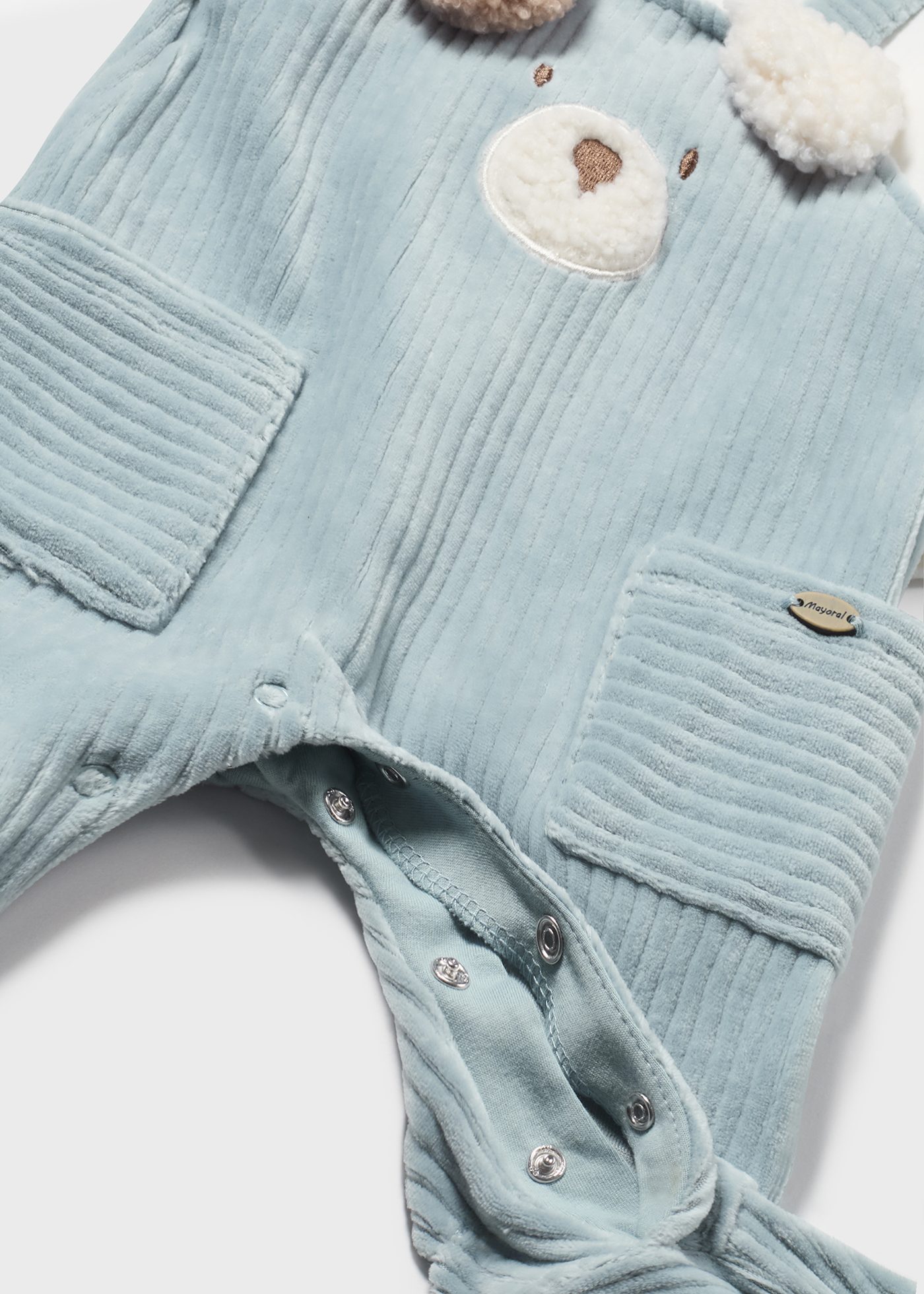 Newborn Boy Corduroy Teddy Romper
