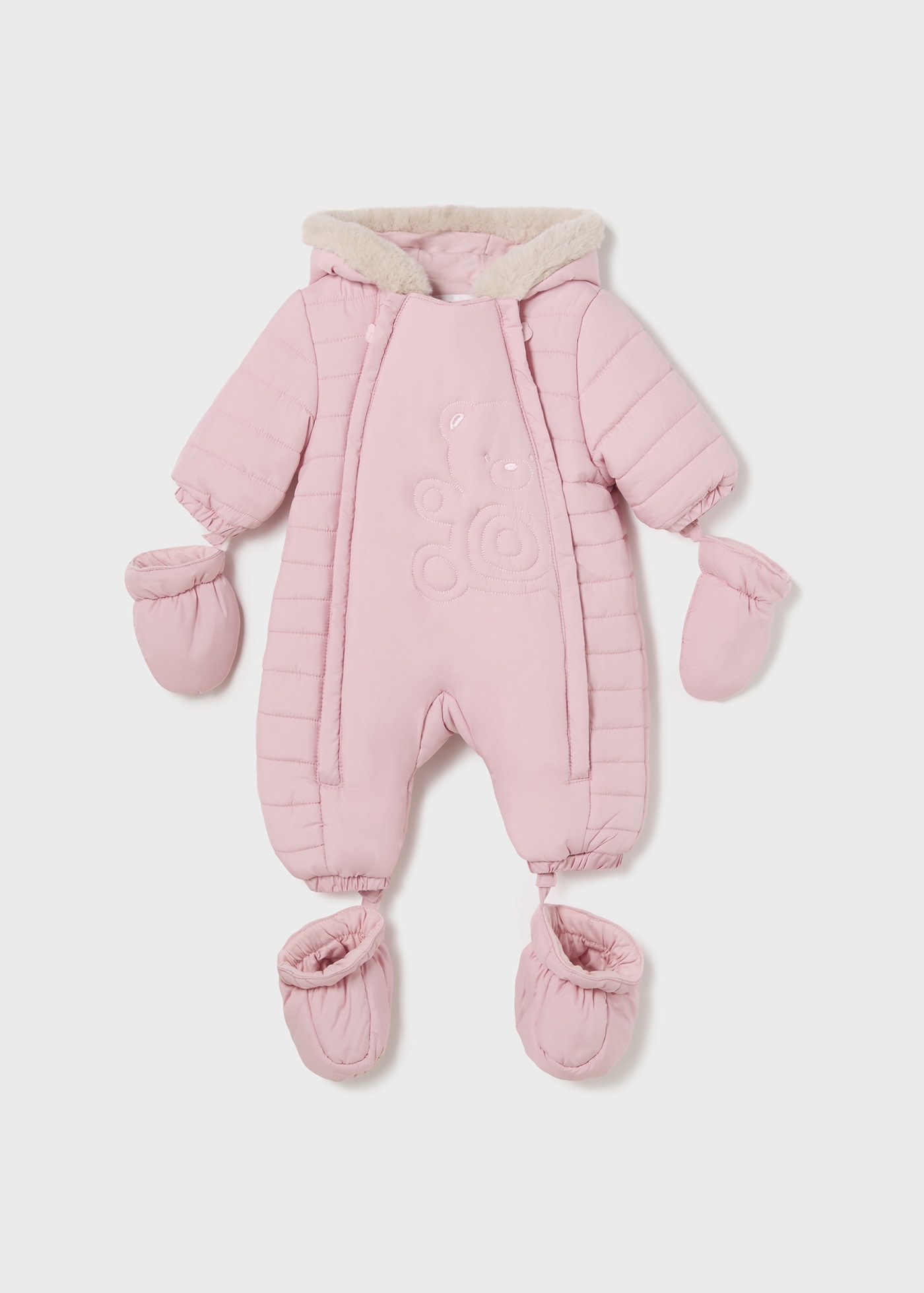 Newborn Microfiber Snowsuit Baby pink Mayoral