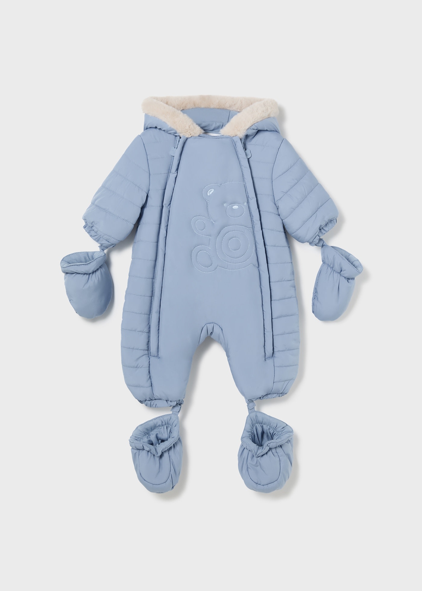 Newborn Boy Microfibre Snowsuit