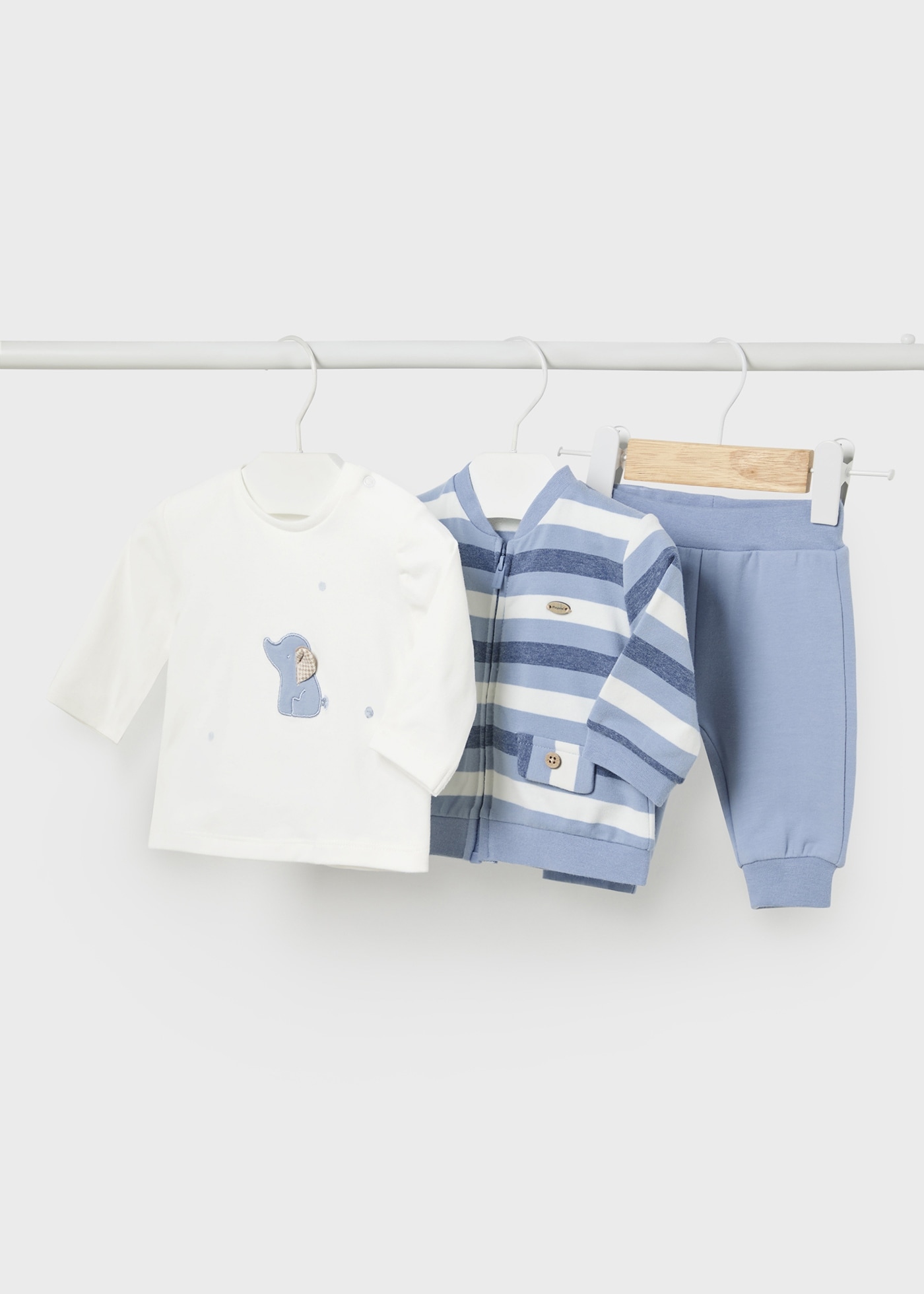 Newborn Boy 3 Piece Striped Set