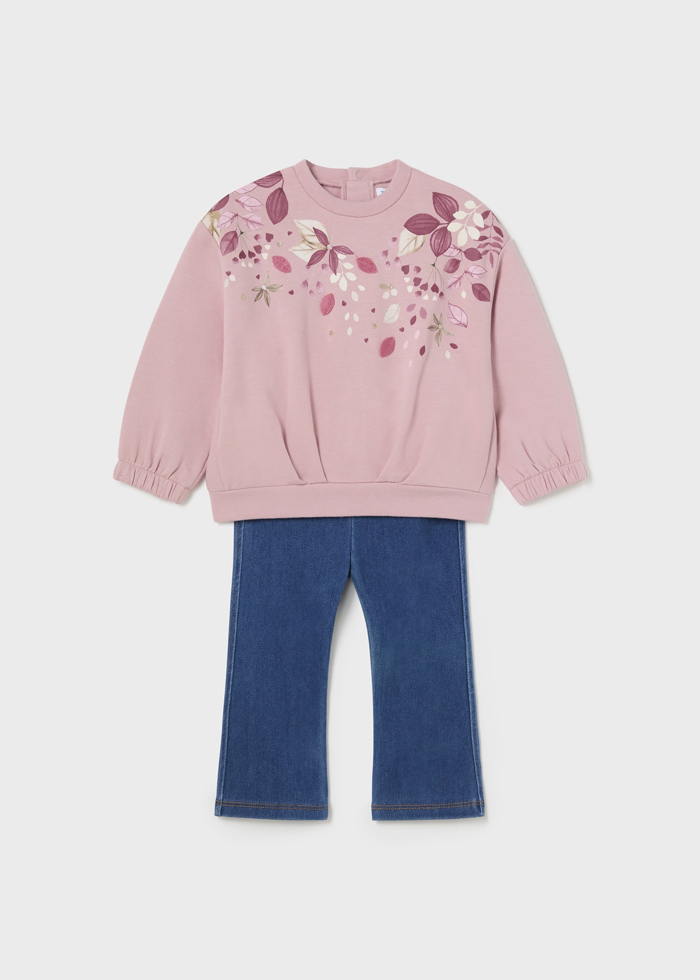 Ensemble leggings en denim et sweat bébé