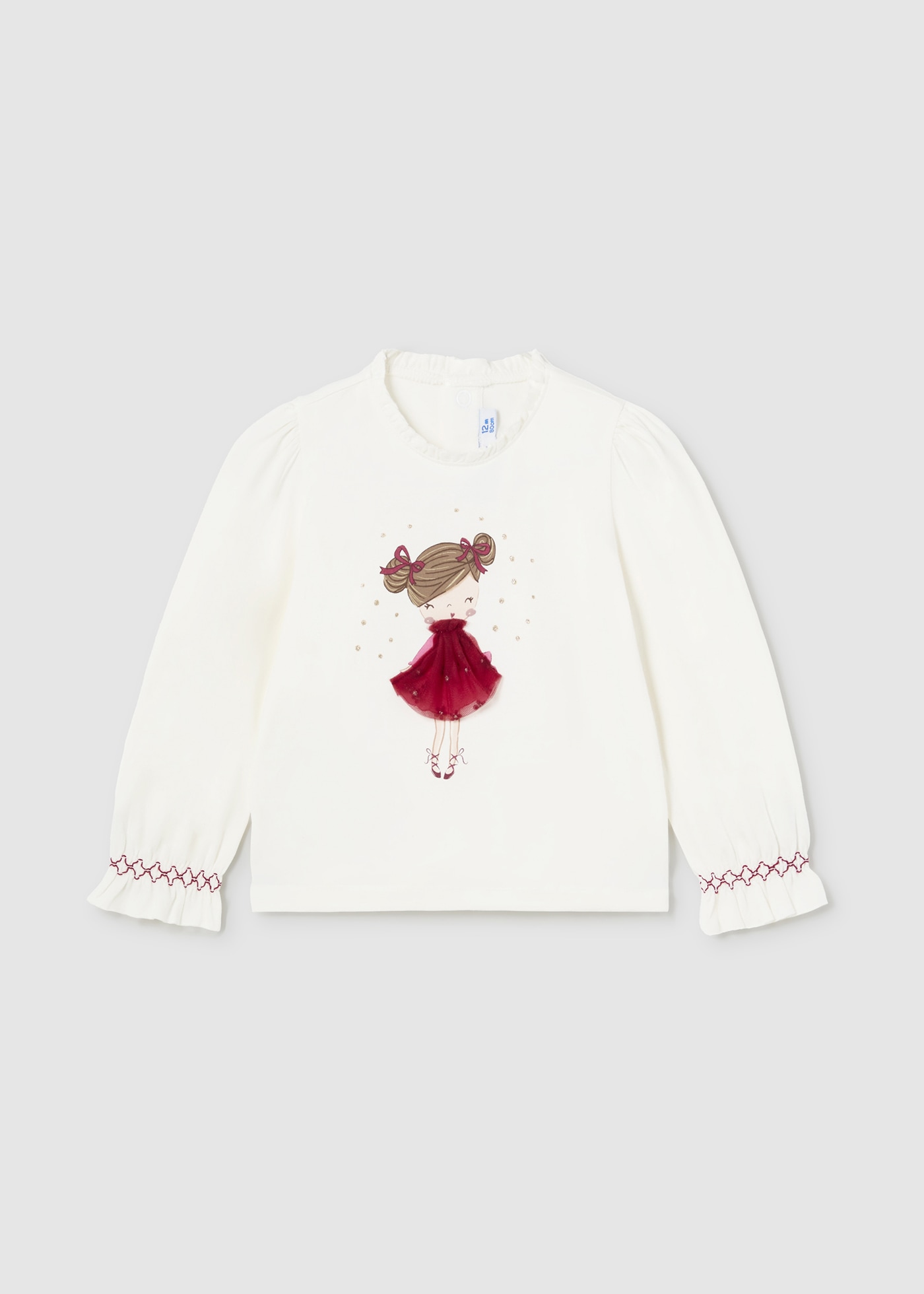 Tricou elegant aplicatie tul bebe