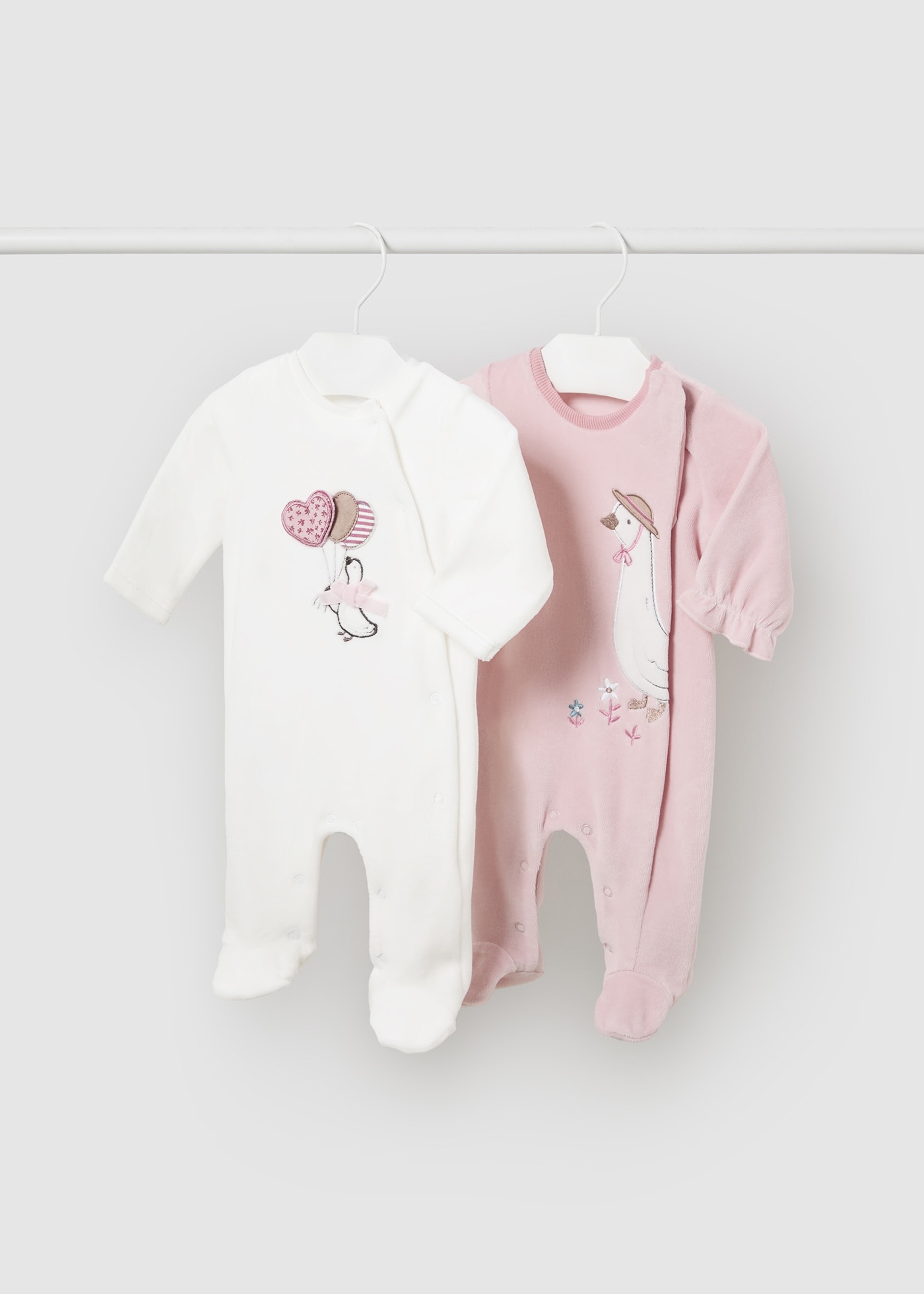 Set 2 pijamale catifelate animal nou-nascut