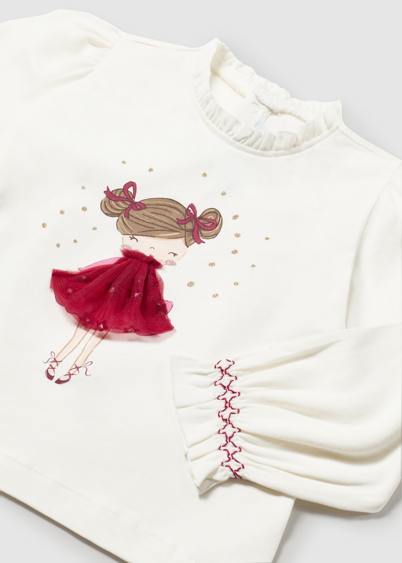 Tricou elegant aplicatie tul bebe