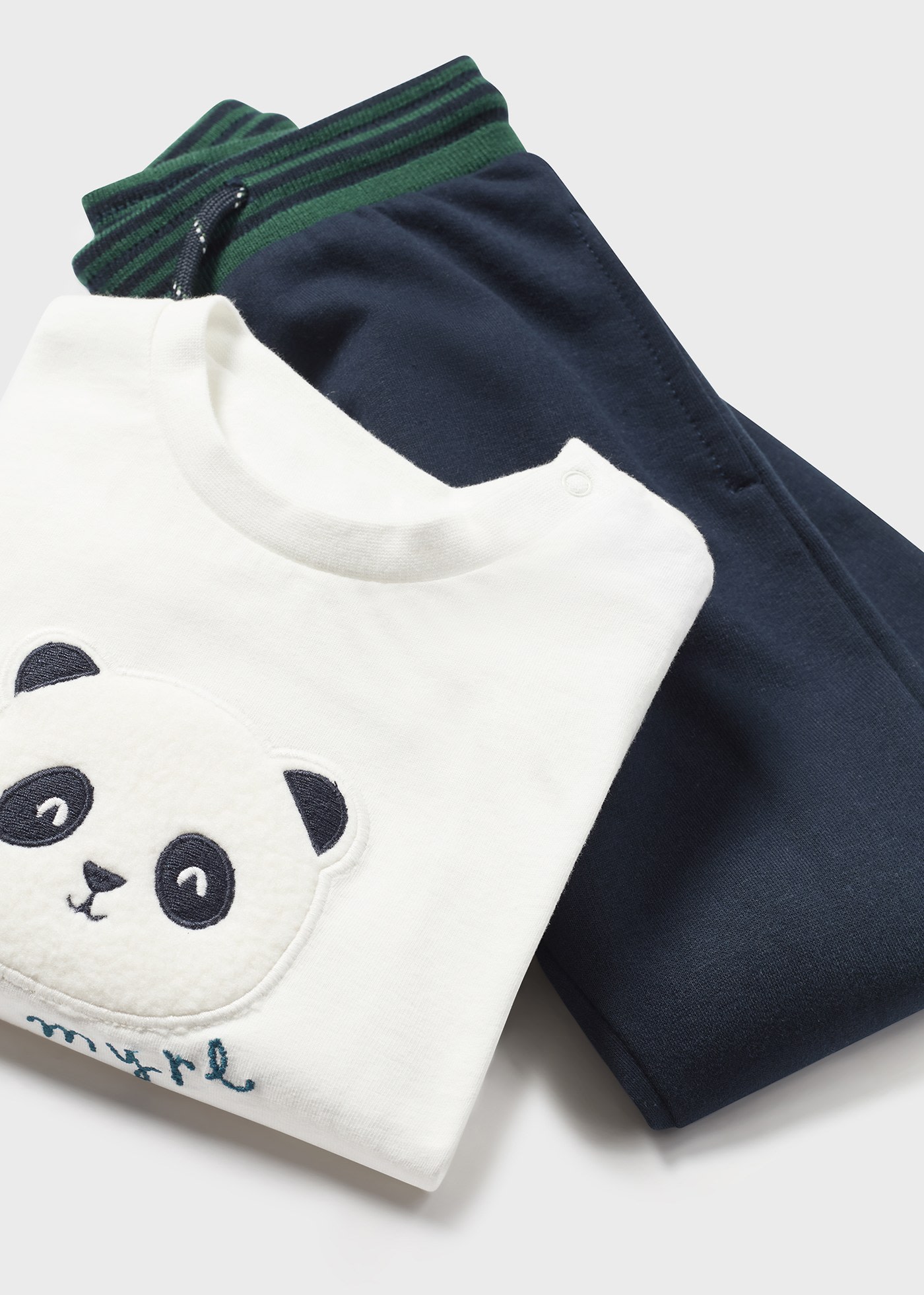 Chándal con camiseta panda bebé