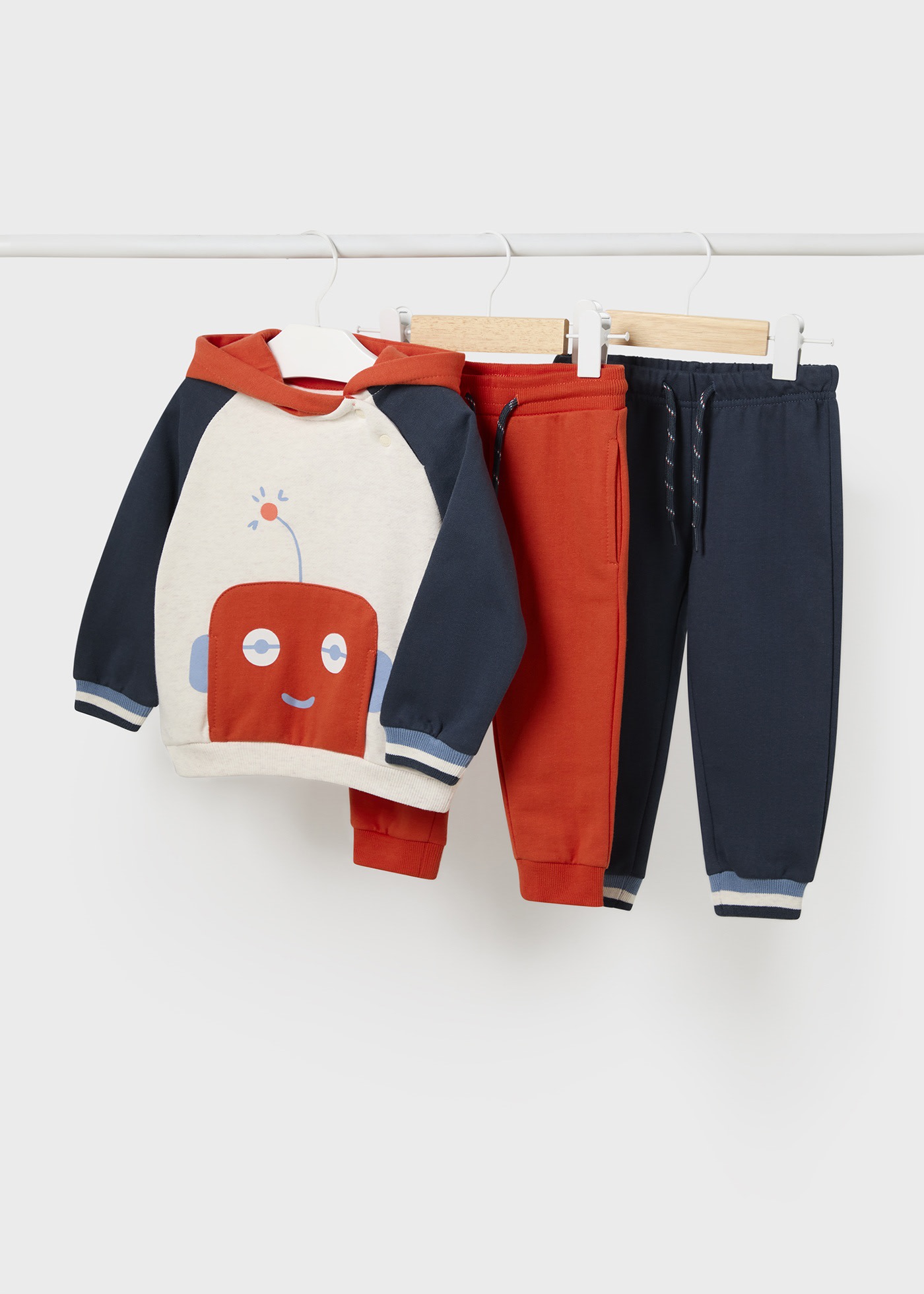 Tuta 2 pantaloni robot neonato