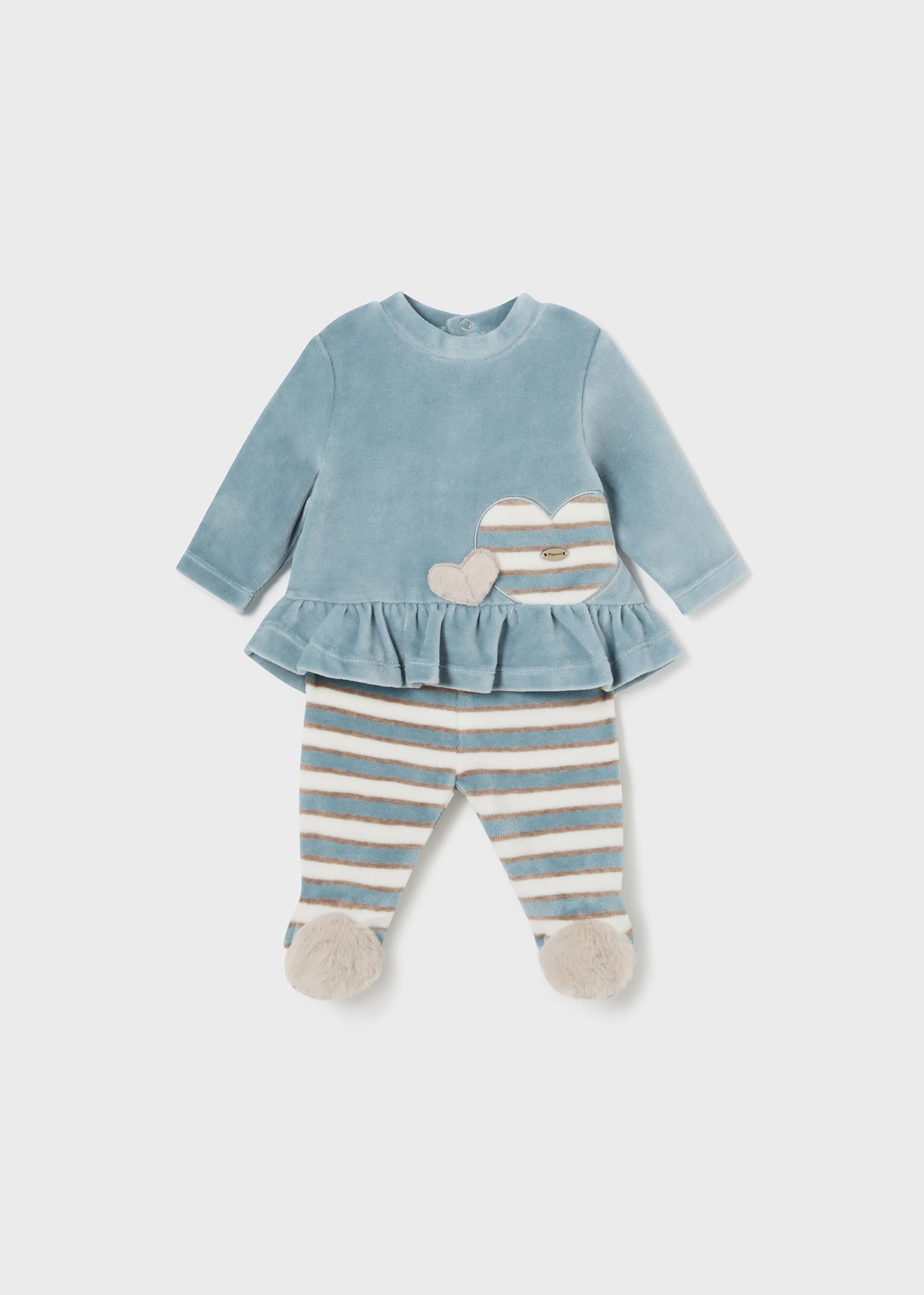 Newborn Girl T-Shirt and Striped Leggings Set