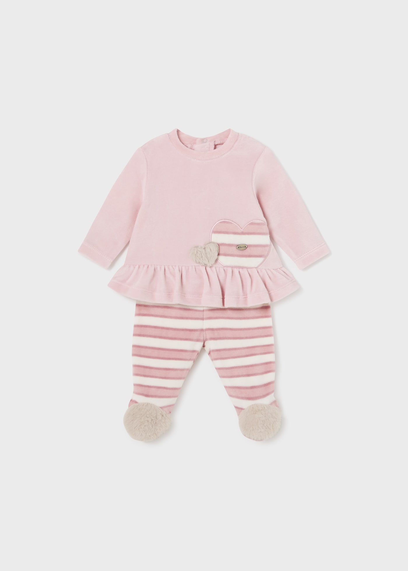 Newborn Girl T-Shirt and Striped Leggings Set