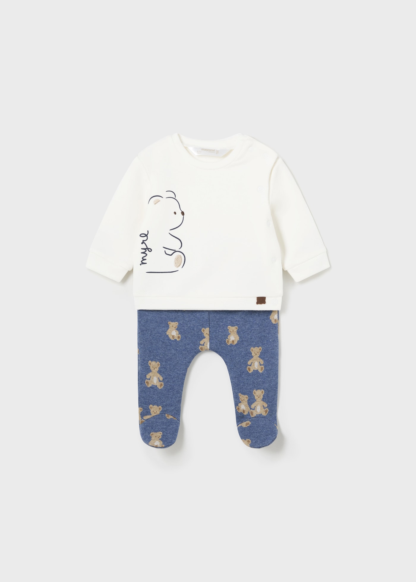 Set Stramplerhose und Sweatshirt Bärchen Neugeborene