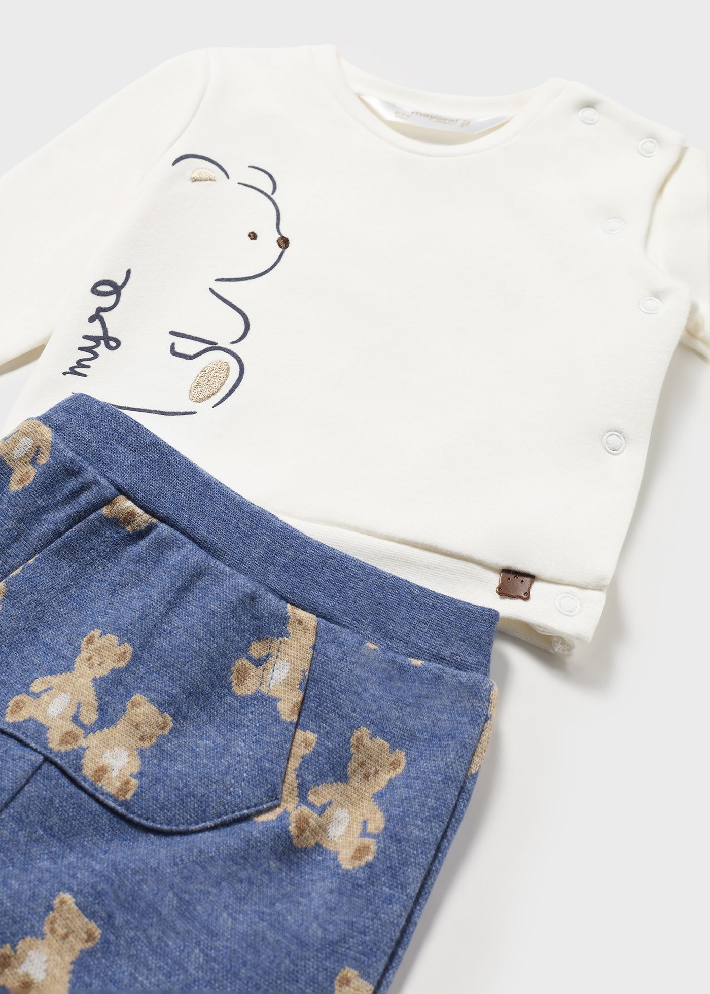 Set Stramplerhose und Sweatshirt Bärchen Neugeborene