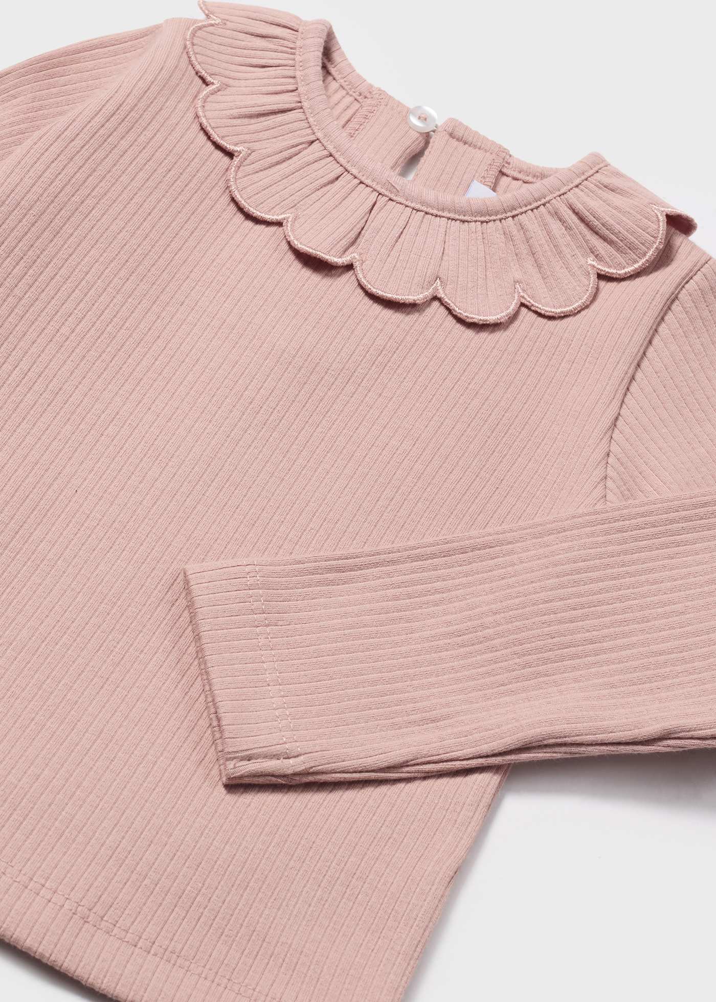 Baby Ribbed Ruffle Neck T-Shirt