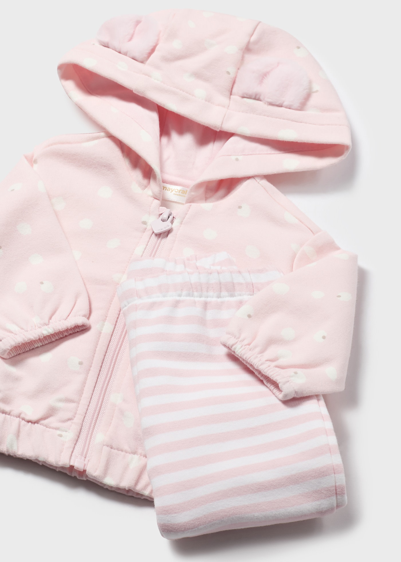 Newborn Girl 3 Piece Animal Tracksuit Baby pink Mayoral