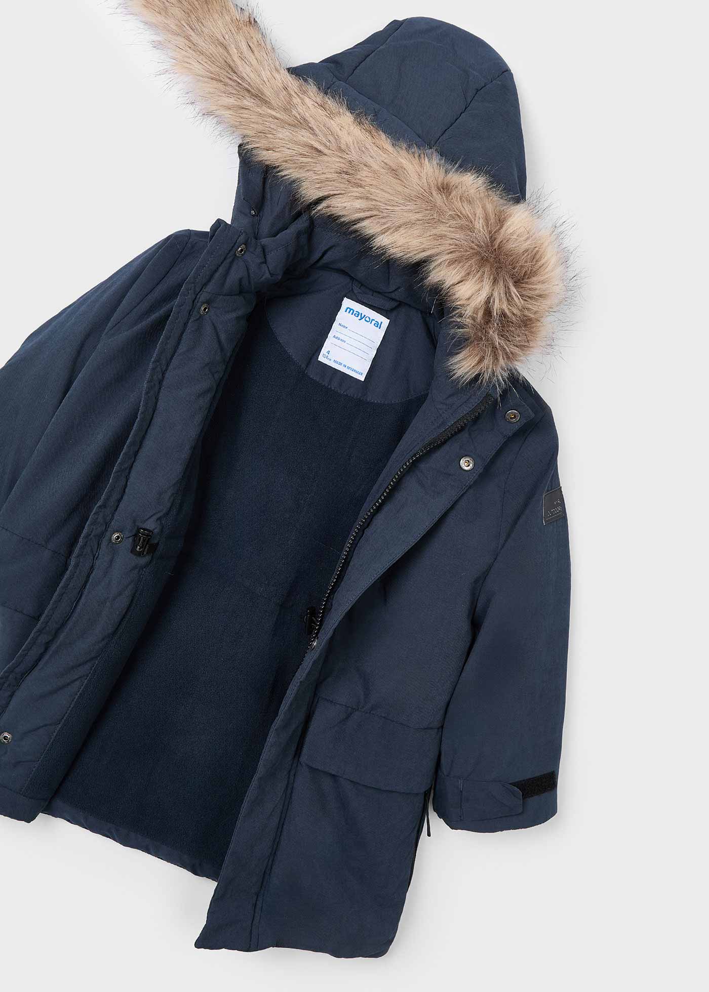 Boy Faux Fur Hood Parka