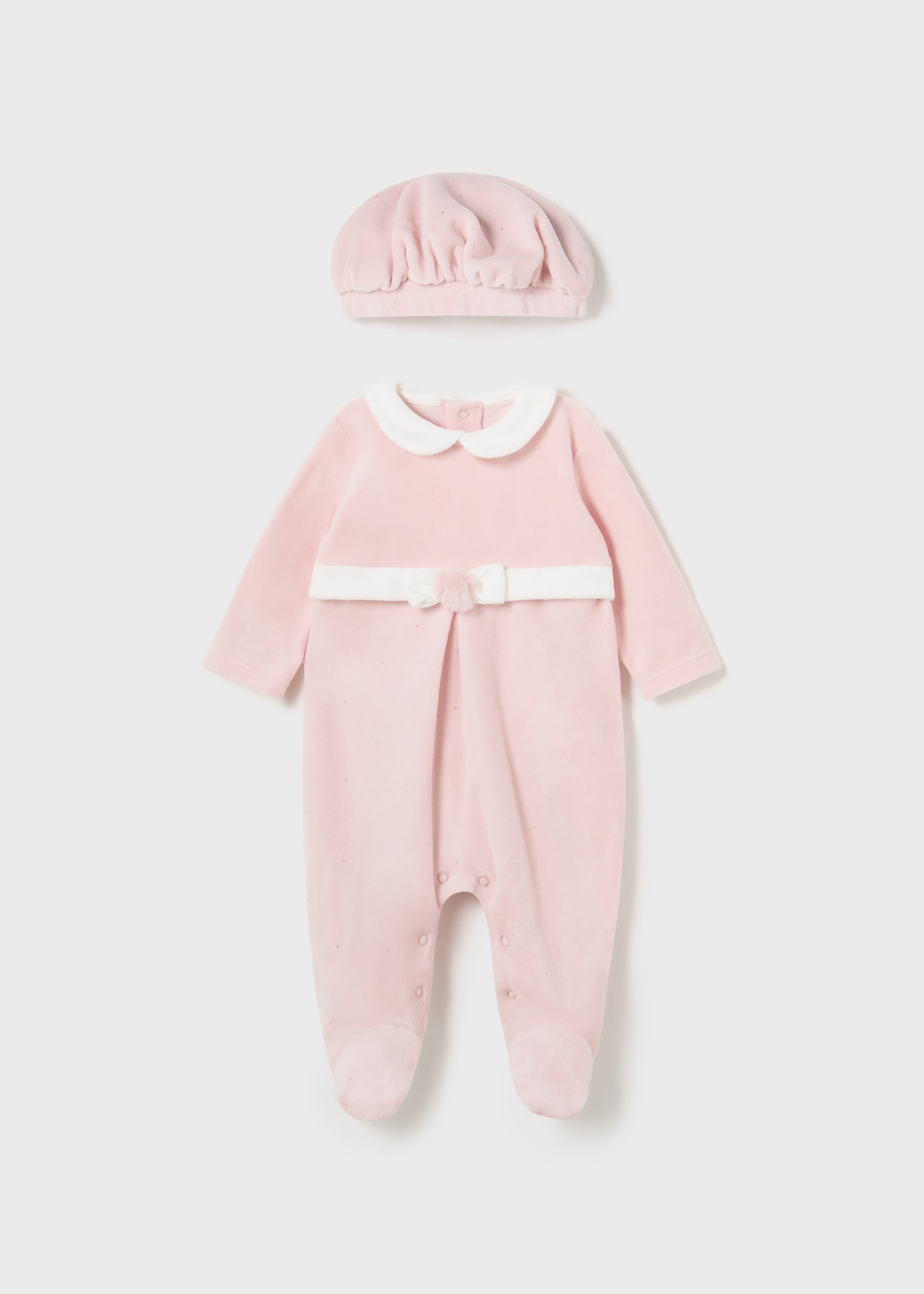 Newborn Girl Romper with Beret