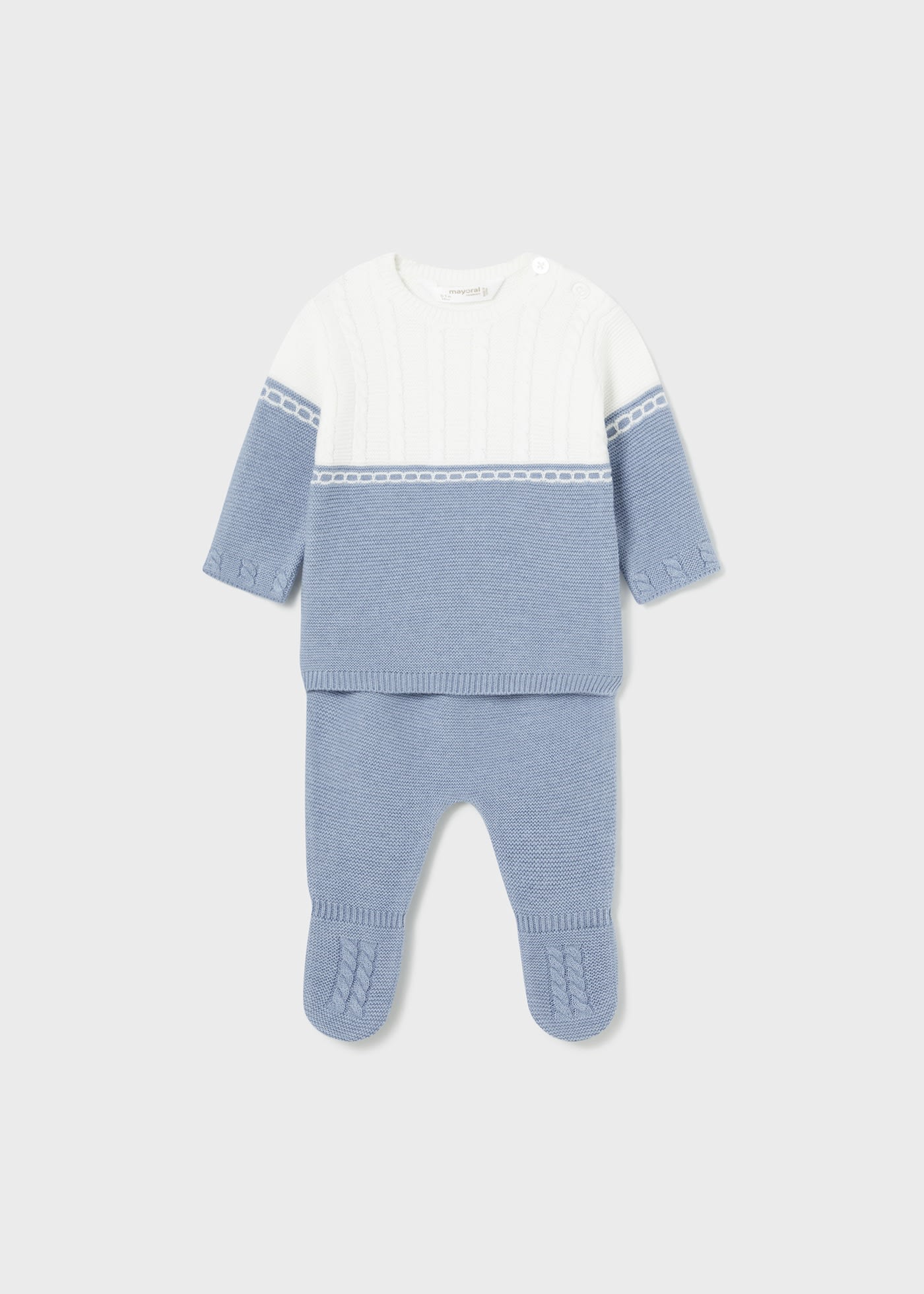 Ensemble pull et collants bicolores nouveau-né