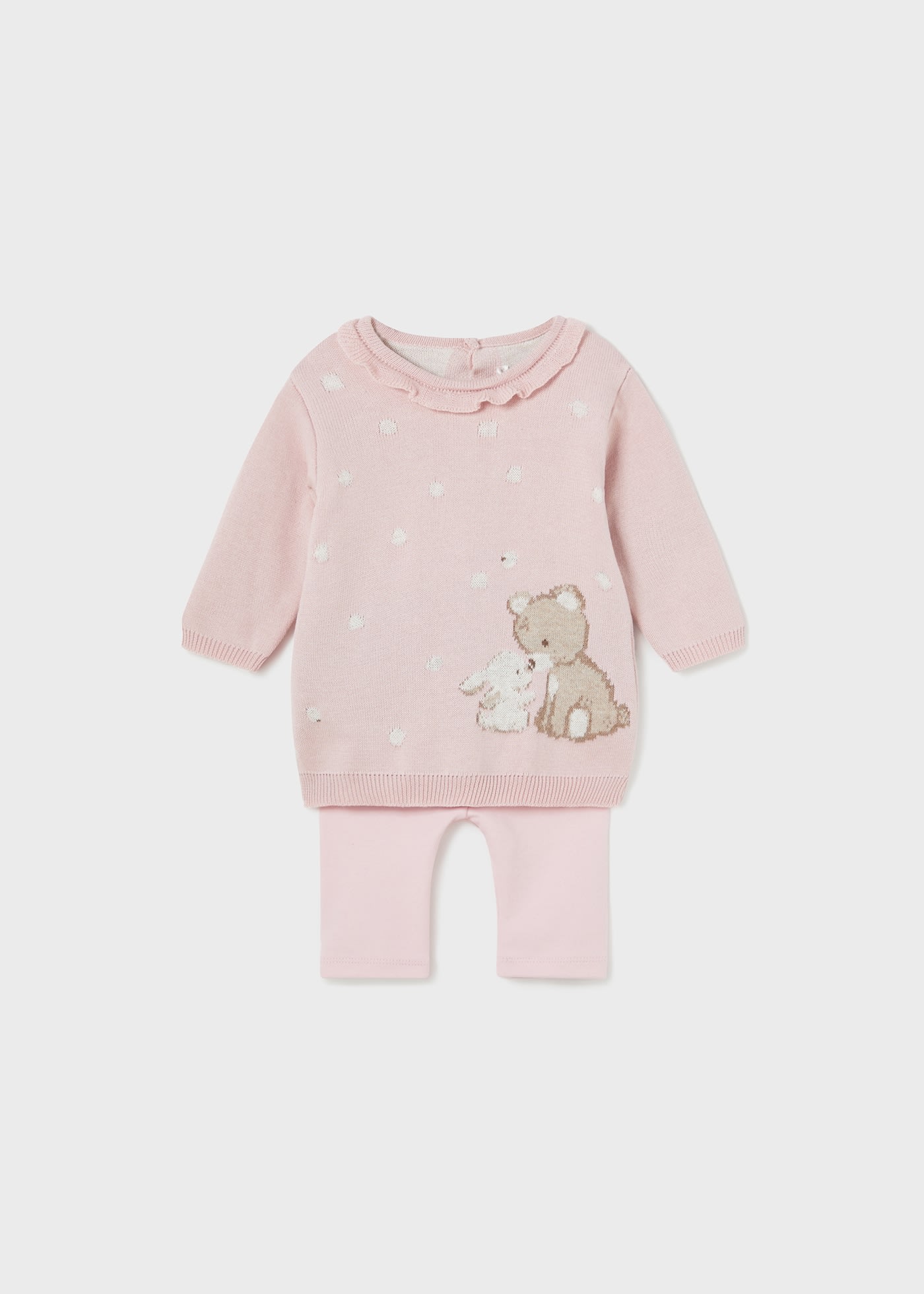 Newborn Girl Tricot Jumper and Leggings Set