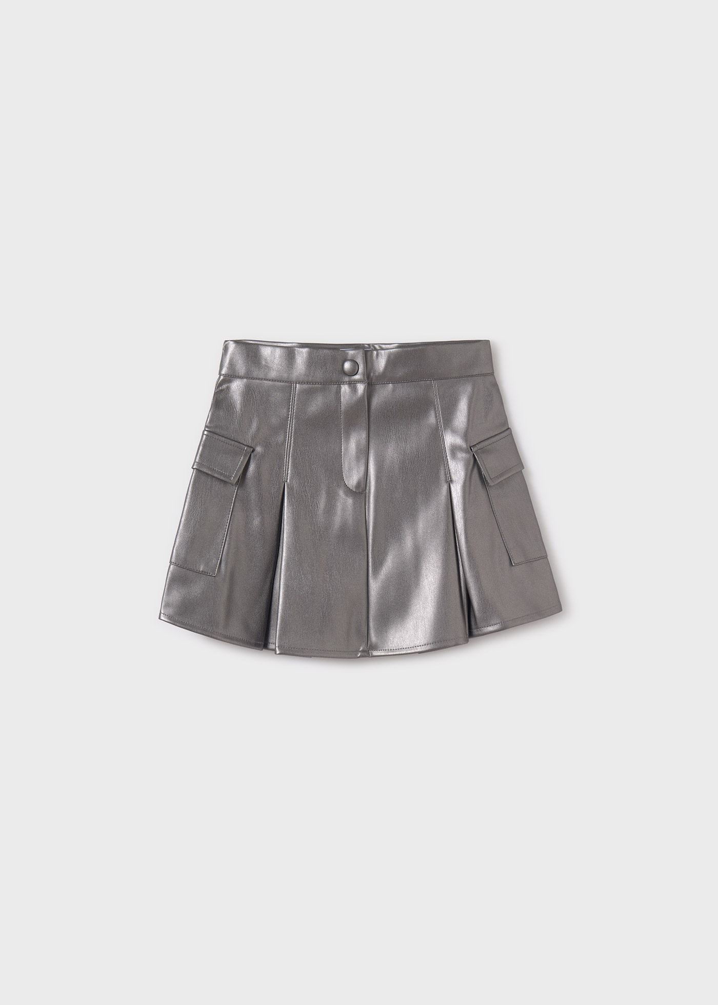 Girl Faux Leather Cargo Skirt