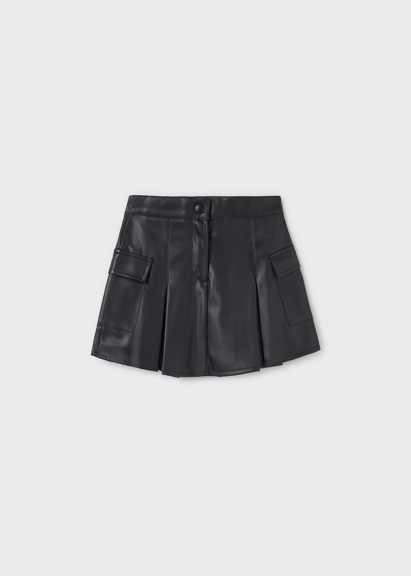 Girl Faux Leather Cargo Skirt