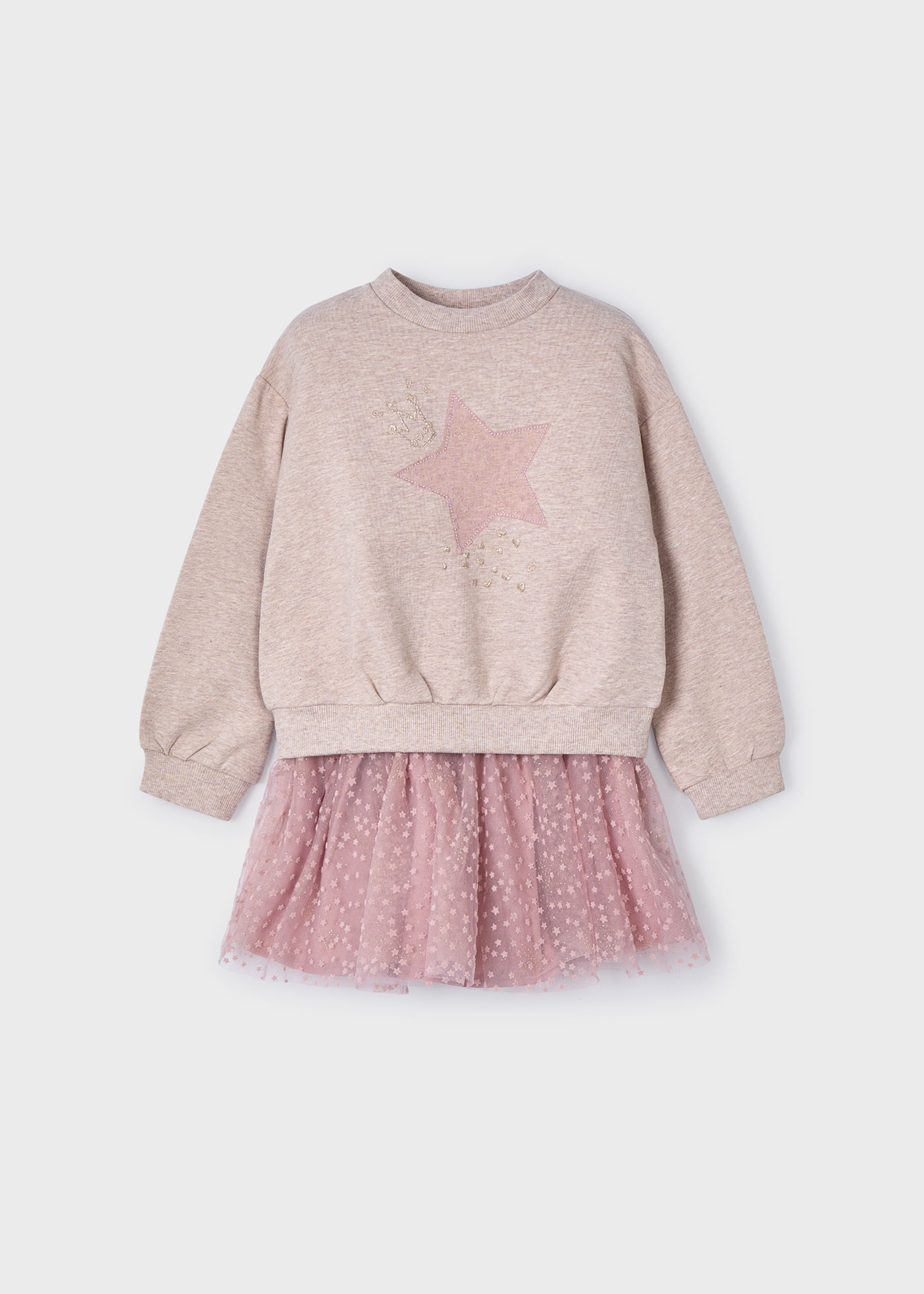 Tulle skirt and sweatshirt set for girls