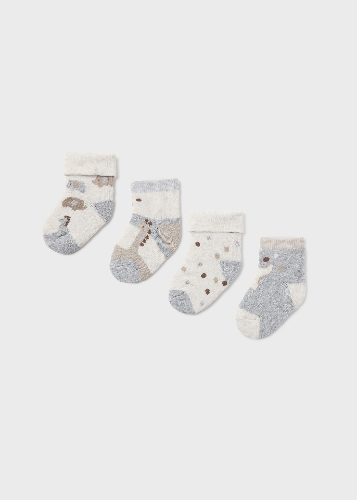 Set 4 chaussettes animaux nouveau-né