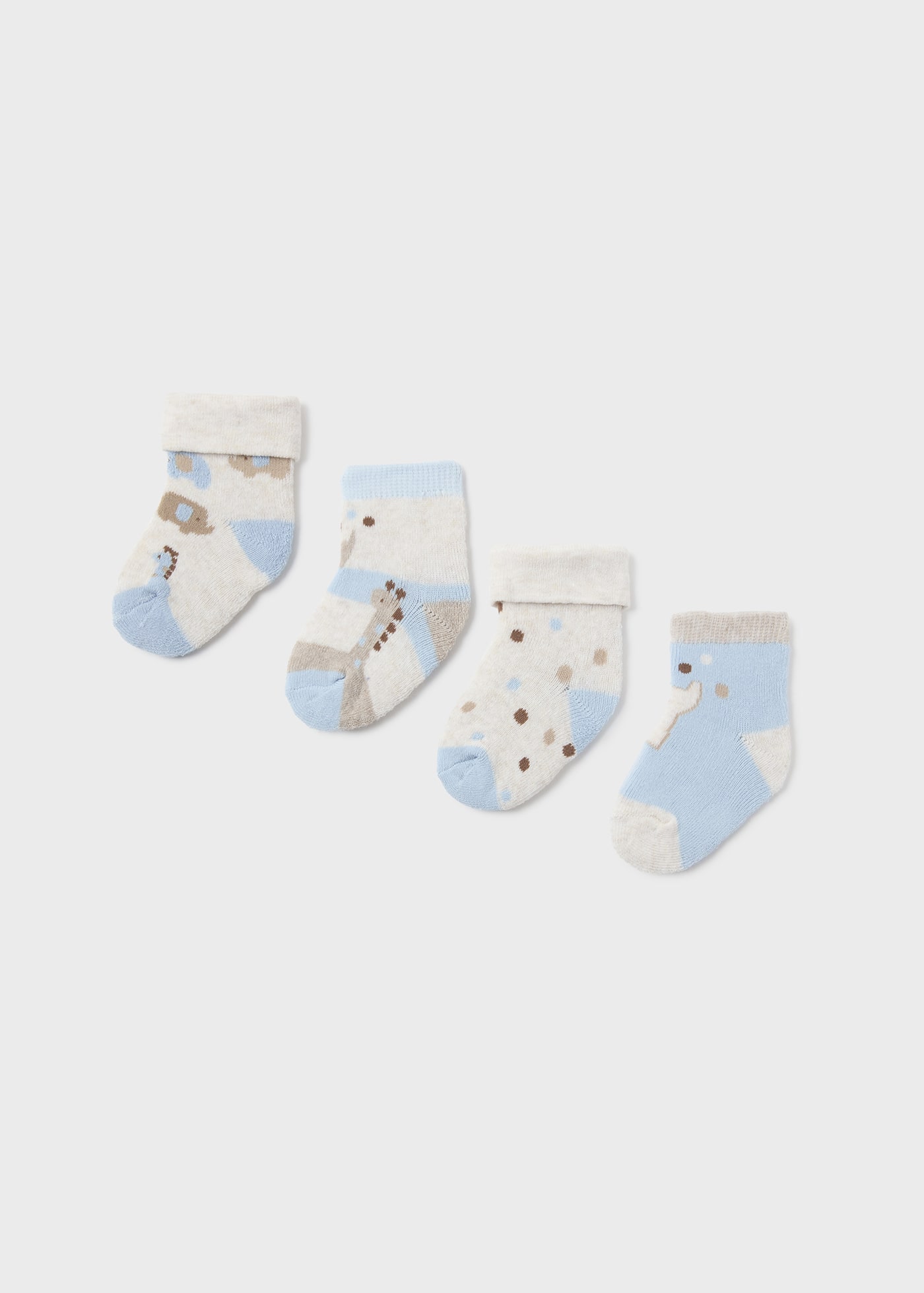 Set 4 chaussettes animaux nouveau-né