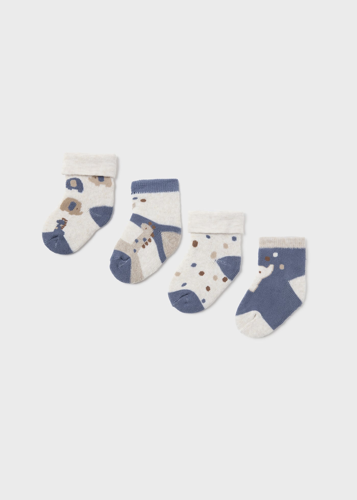 Set 4 chaussettes animaux nouveau-né