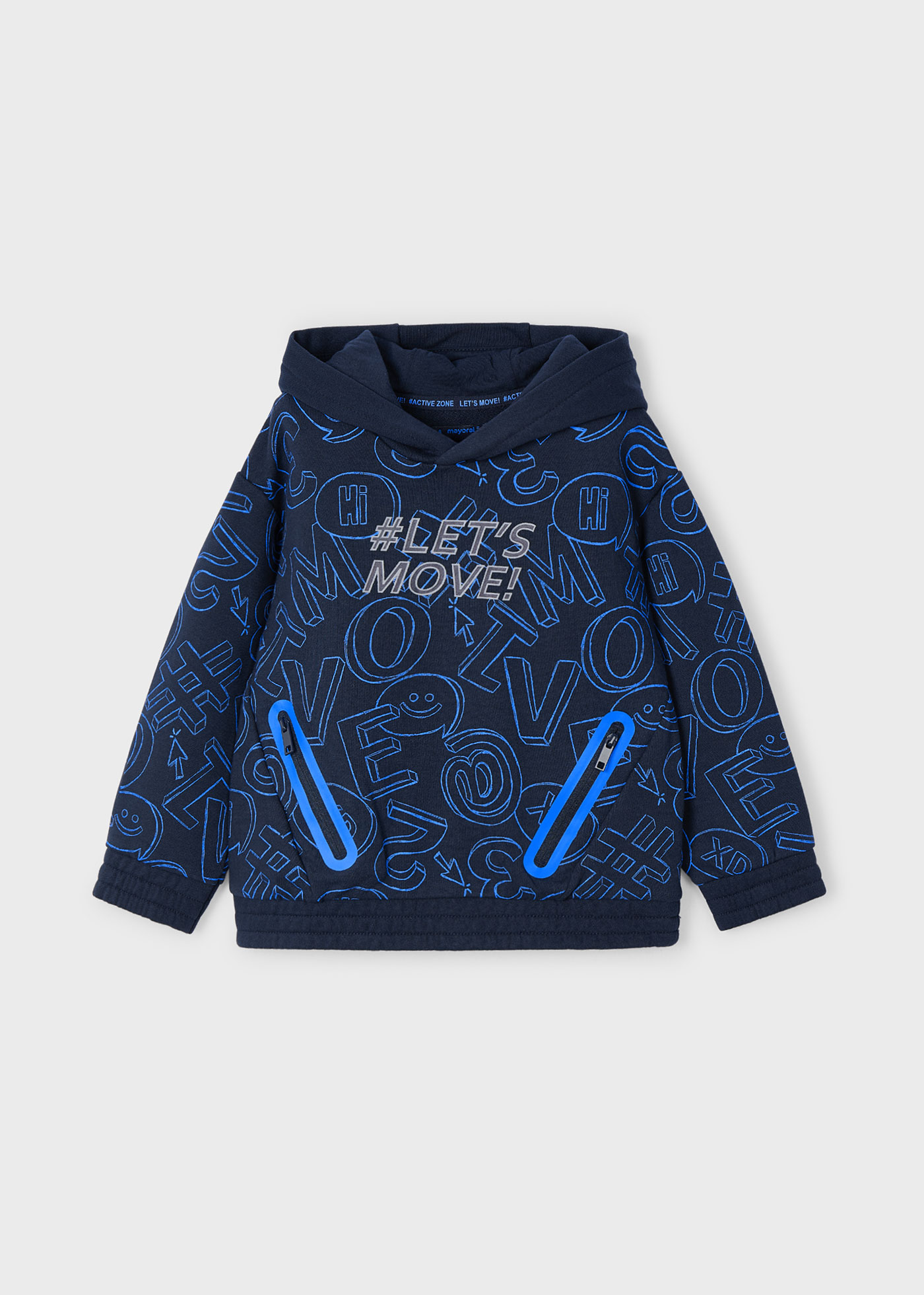 Sudadera estampada capucha contraste niño