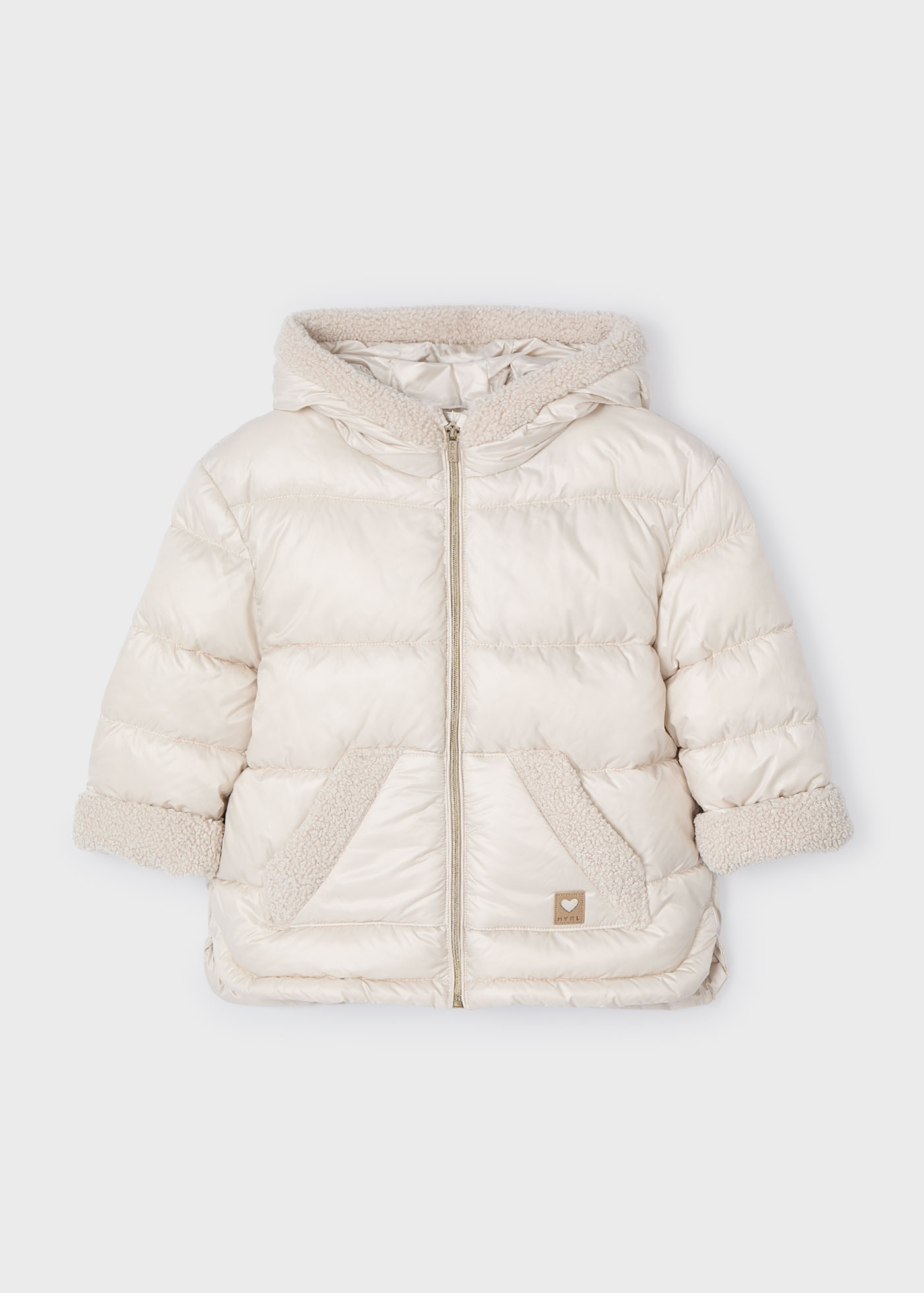 Girl Sherpa-Trim Puffer Coat