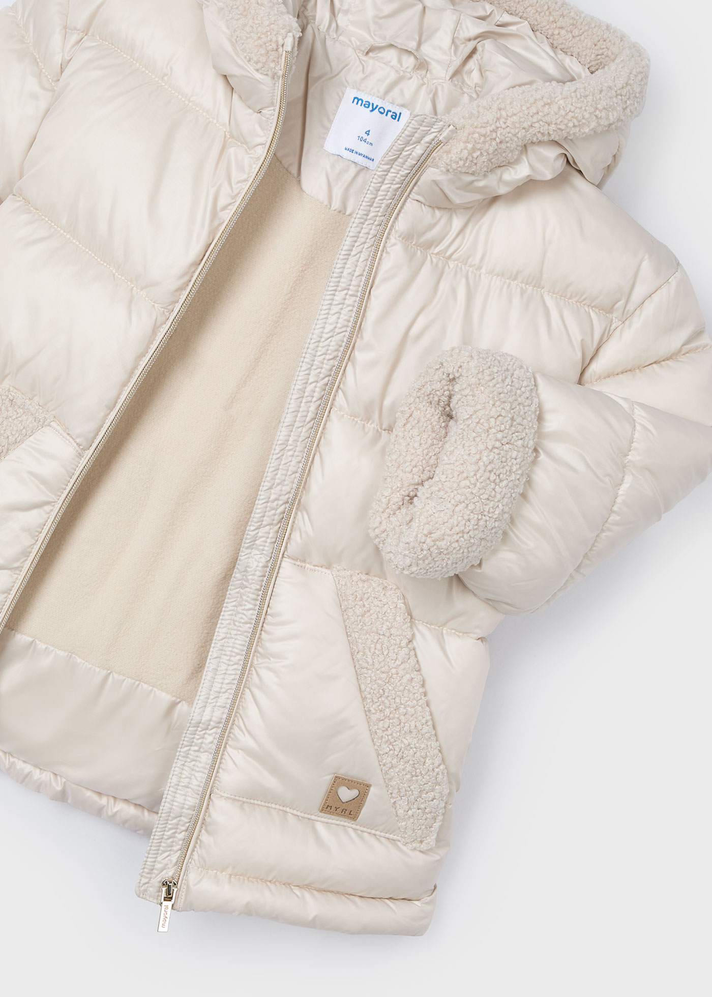 Girl Sherpa-Trim Puffer Coat