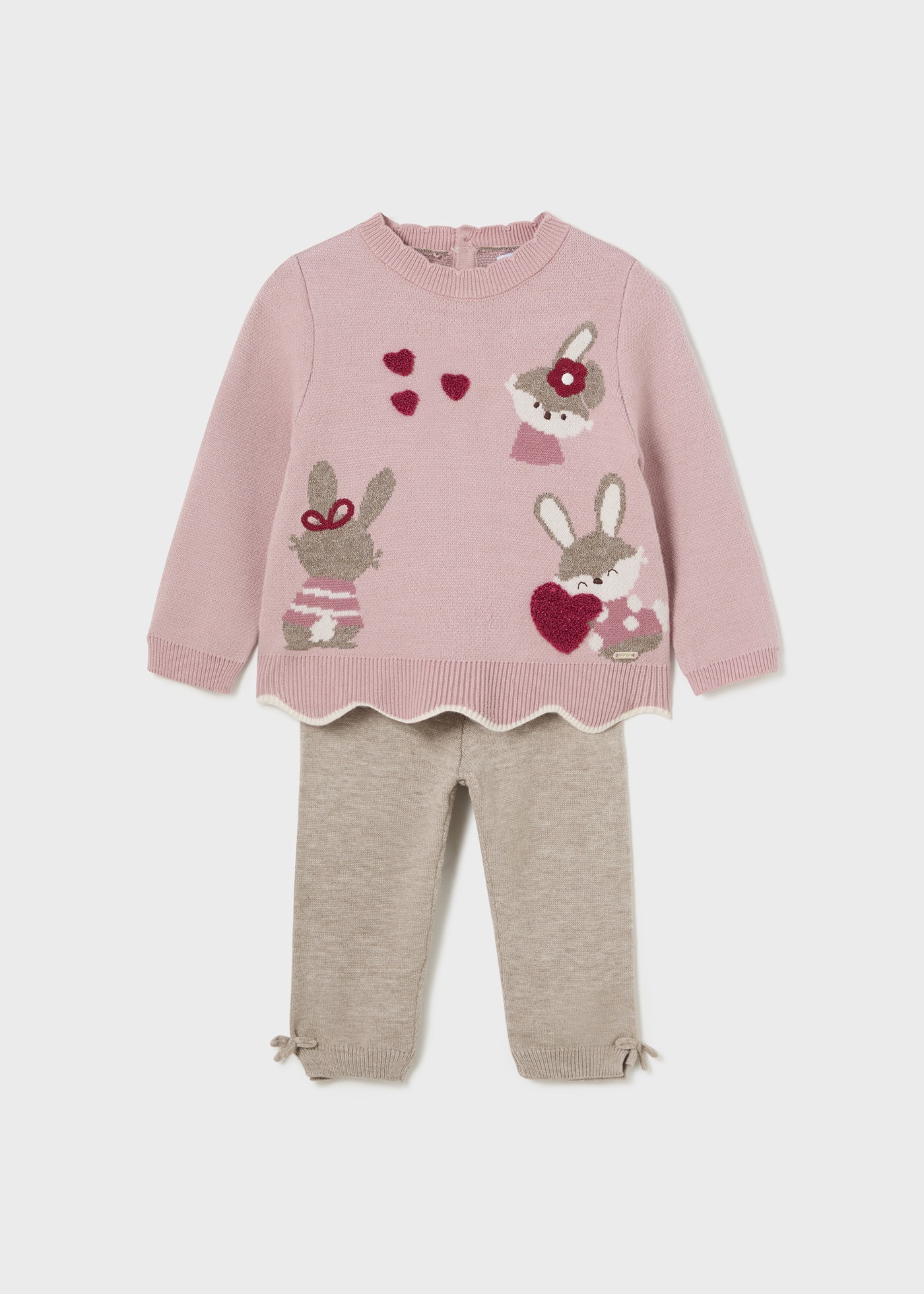 Conjunto calças e camisola tricot bebé