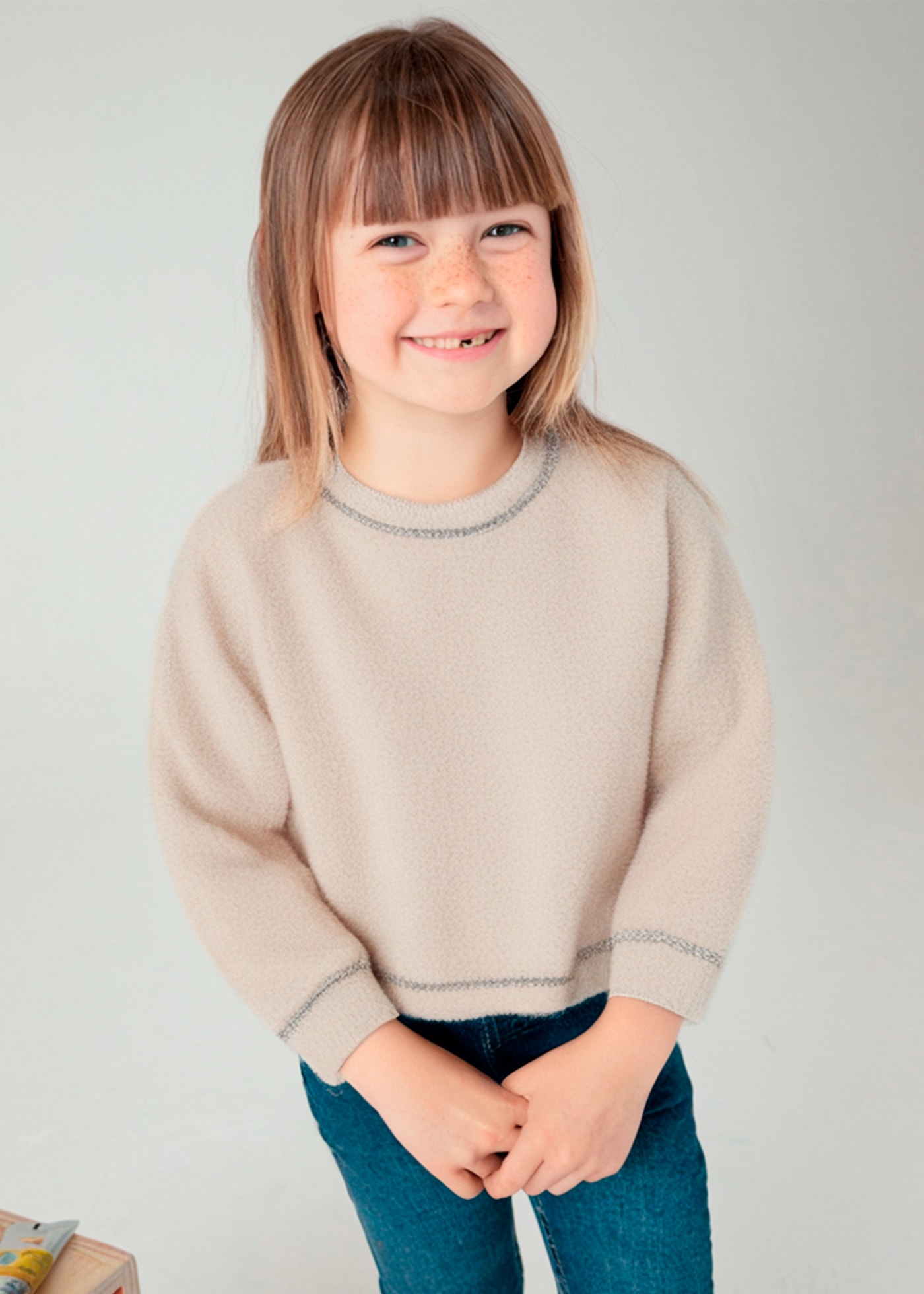 Sweter z futerkiem dla dziewczynki