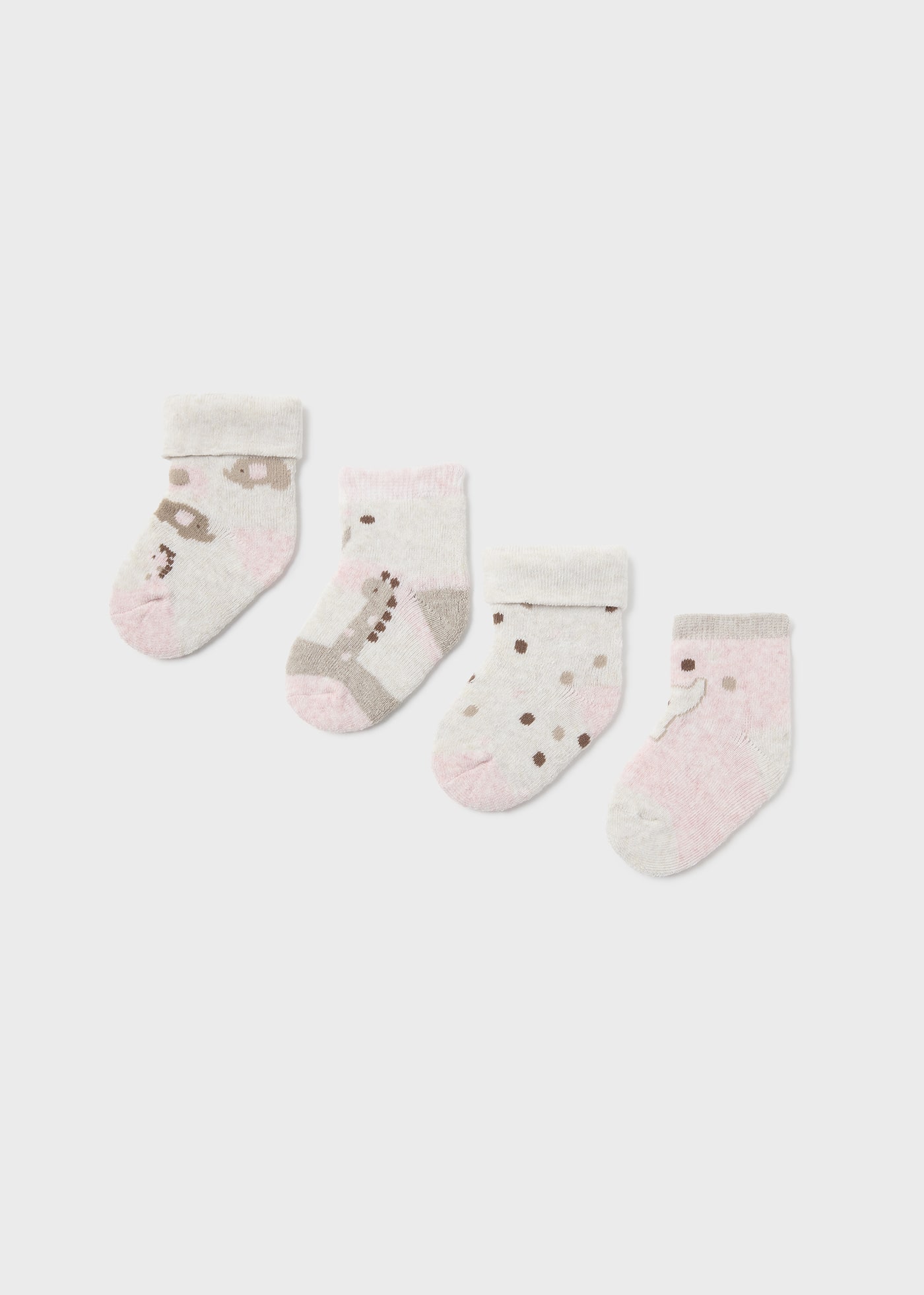 Set 4 chaussettes animaux nouveau-né