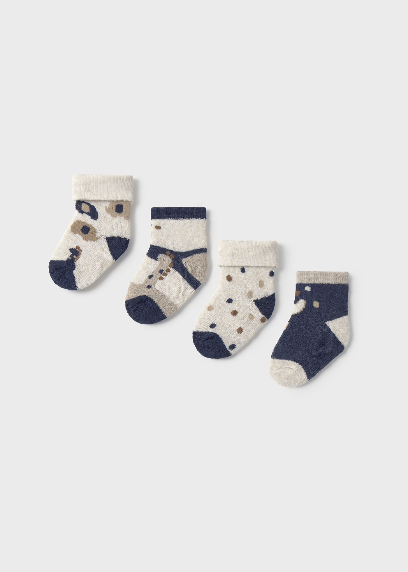 Set 4 chaussettes animaux nouveau-né