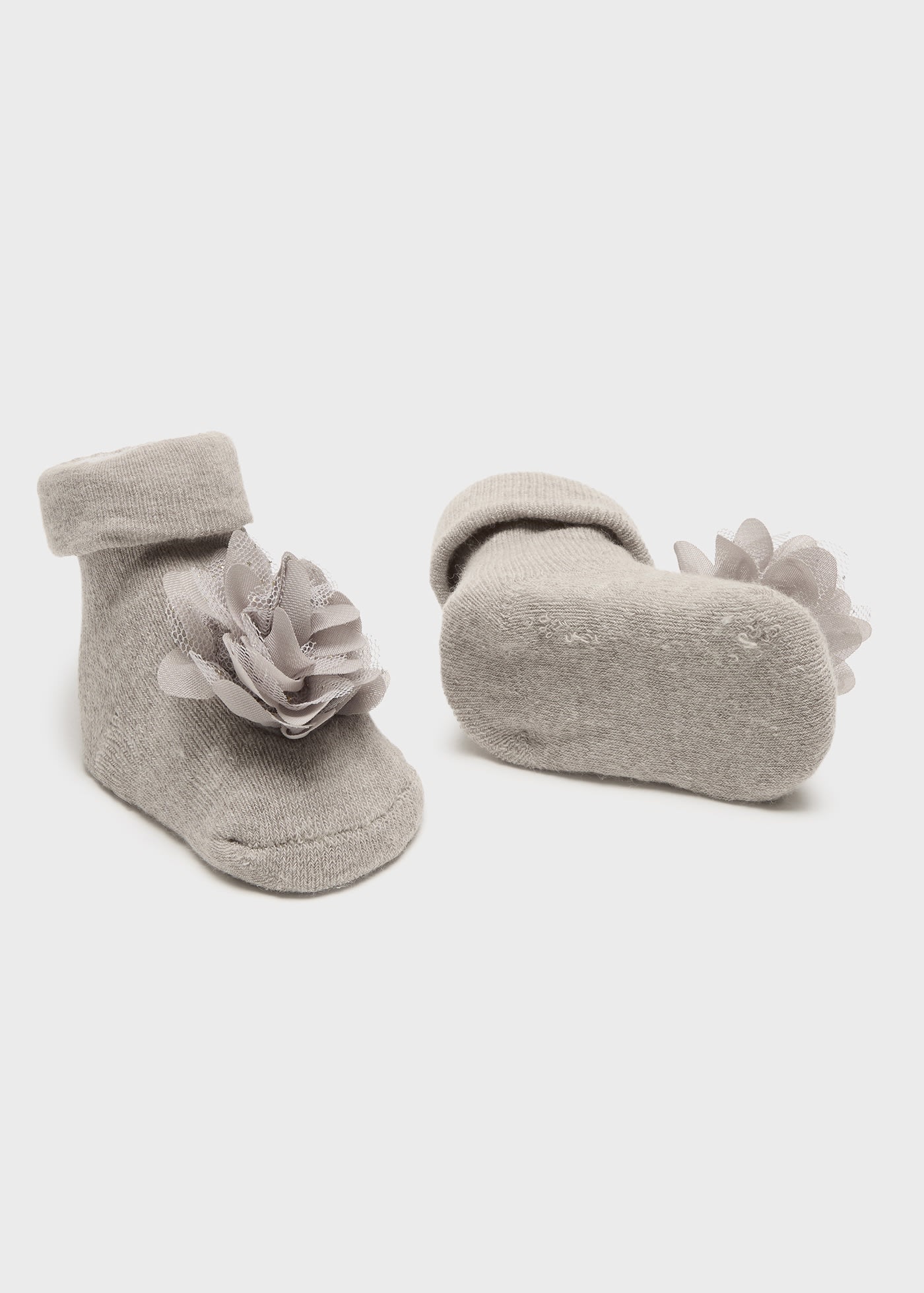 set diadema y calcetines flor recién nacida