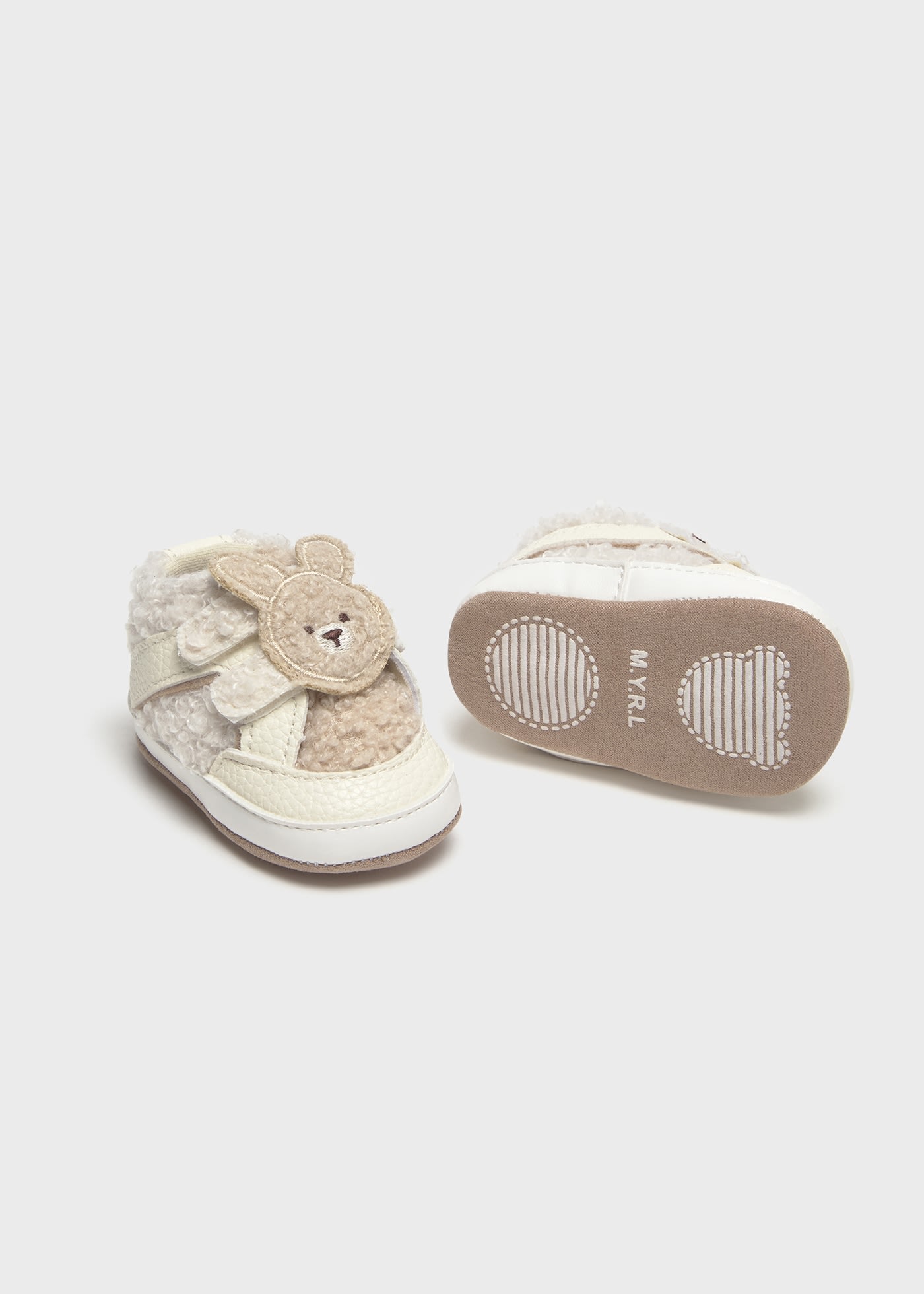 Newborn Boy Faux Sheepskin Trainers