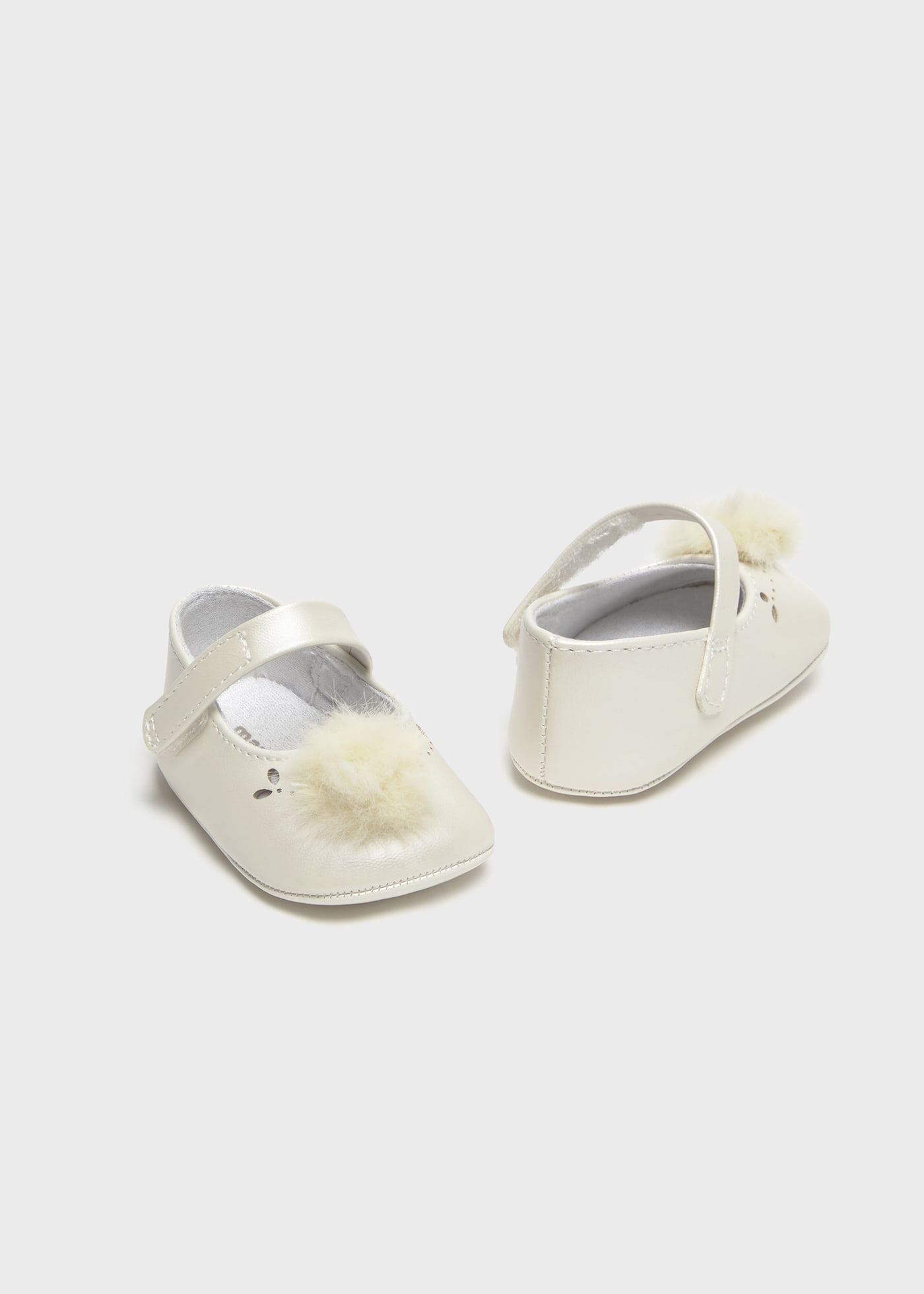 Newborn Girl Pom Pom Mary Janes