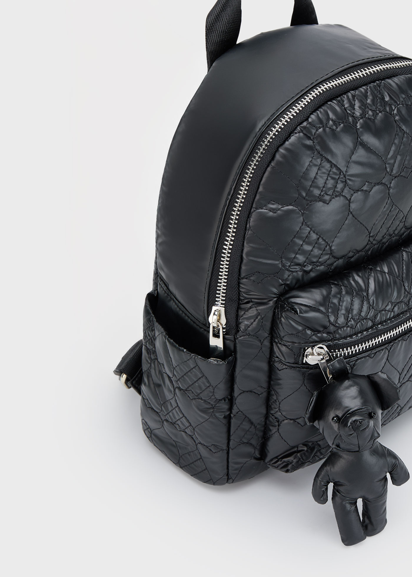 Quilted metallic backpack for girls