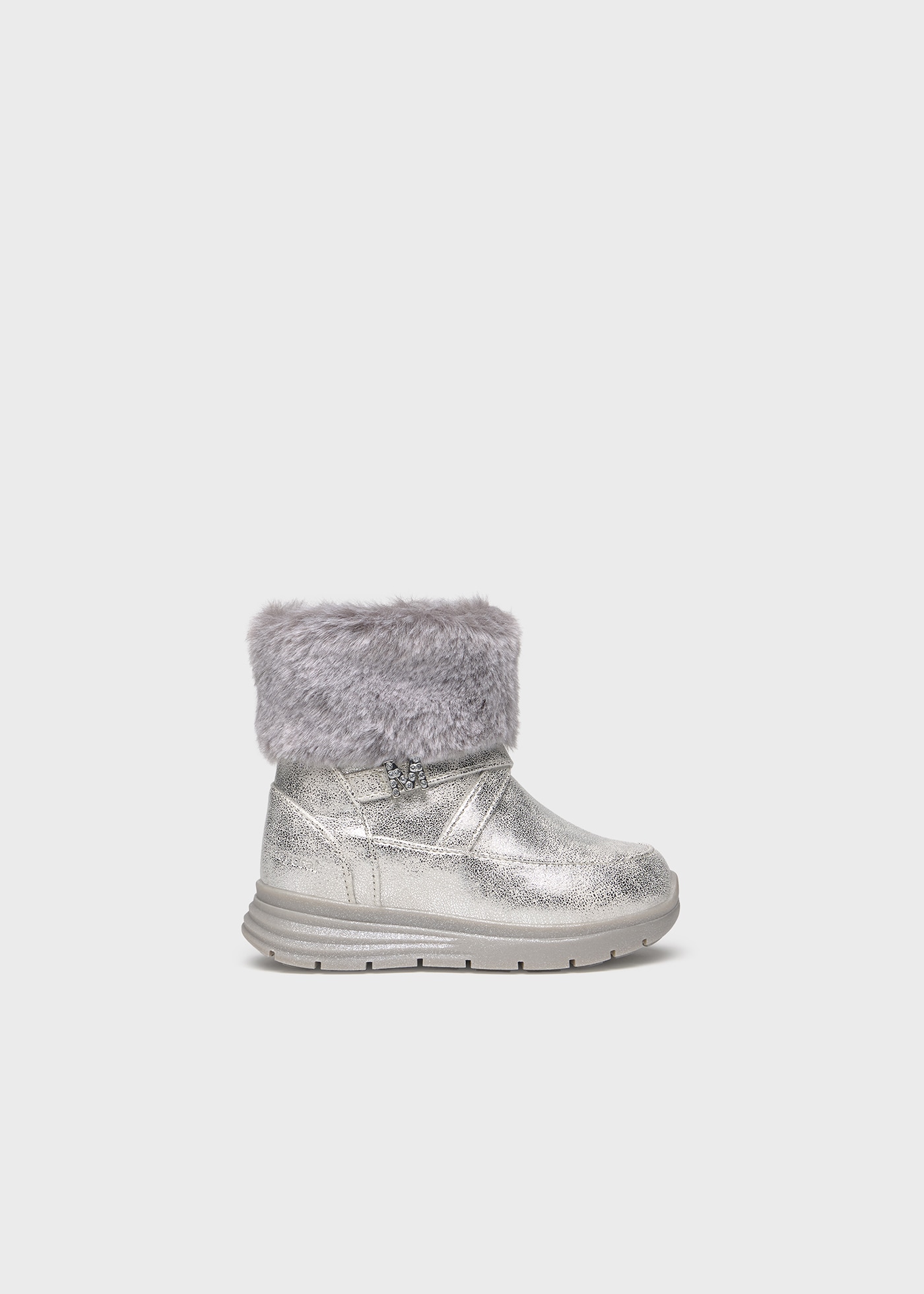 Baby Metallic Fur Ankle Boots