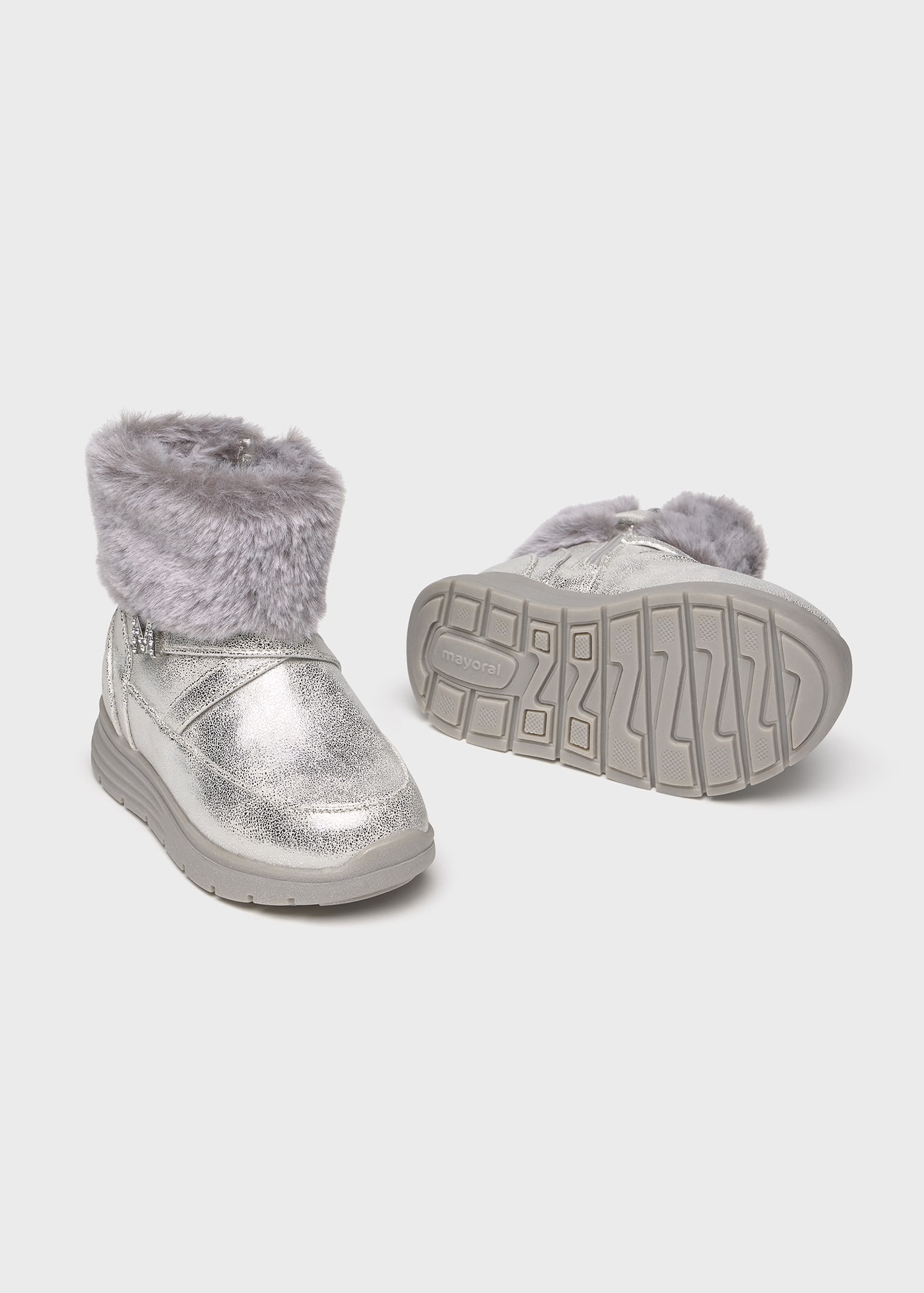 Baby Metallic Fur Ankle Boots