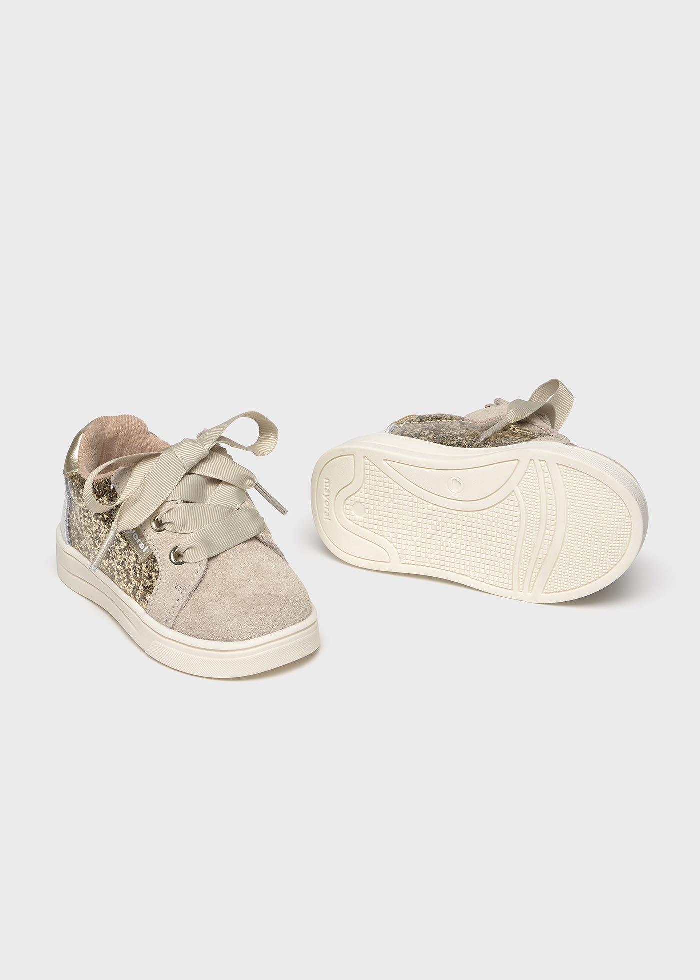 Baby Glitter Trainers Beige Gold Mayoral