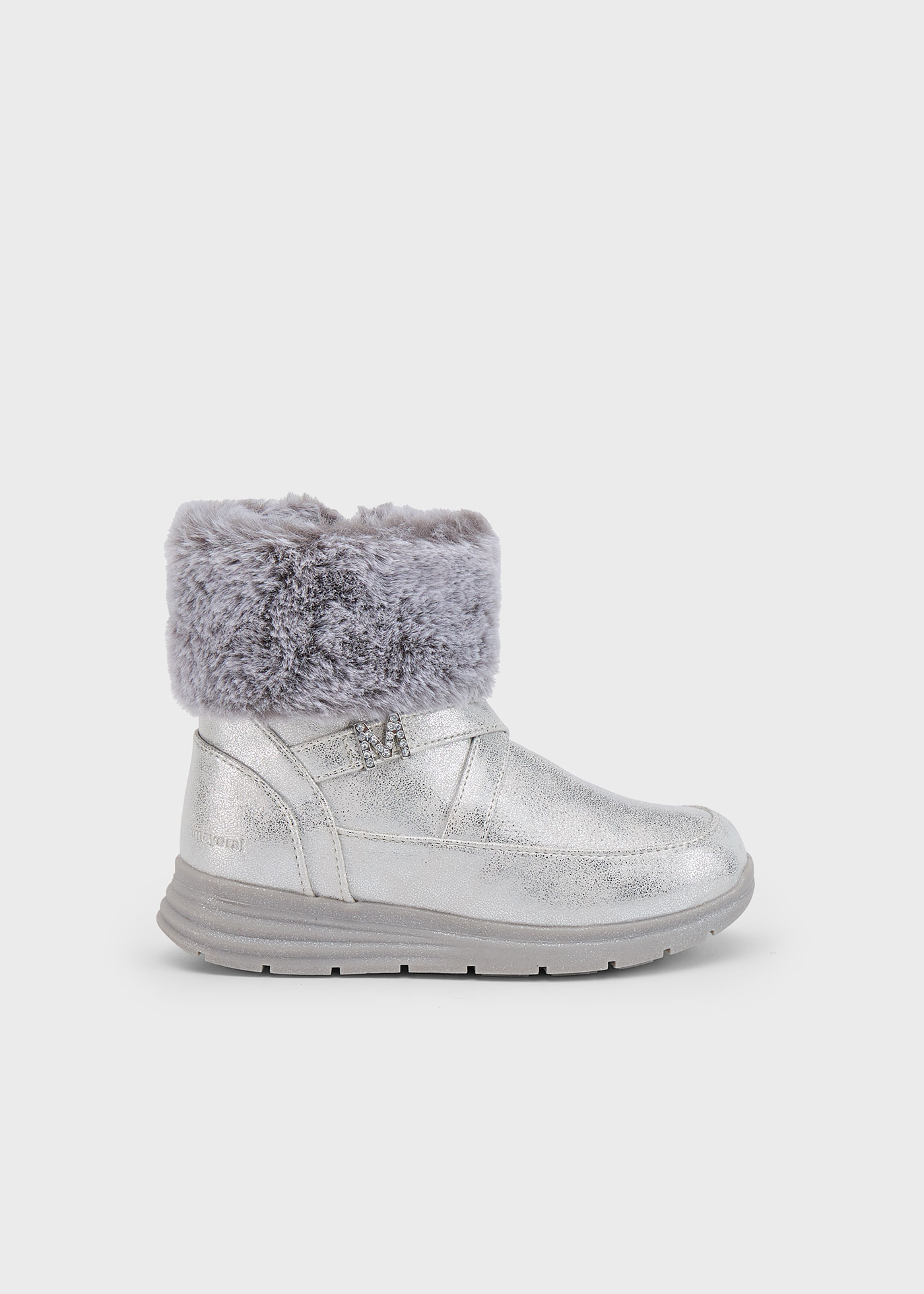 Girl Metallic Fur Boots